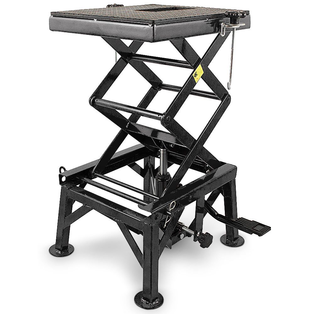 Bituxx Motorradheber Hebebühne hydraulisch 60/75/87cm bis 135kg Schwarz, max. Hubhöhe: 87 cm, 1-tlg., MS-19733