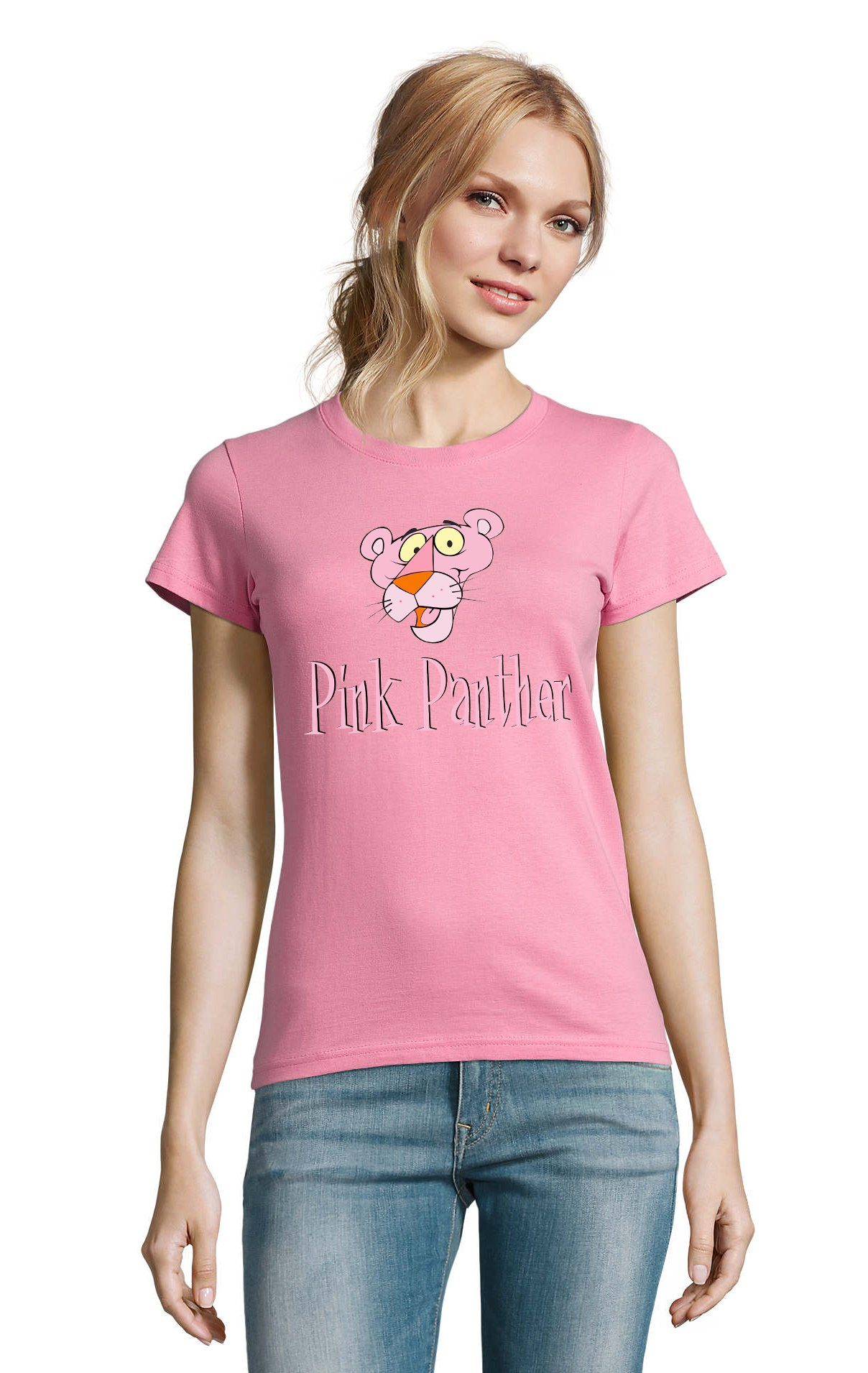 T-Shirt Damen Pink Panther Rosarote Inspector Comic Cartoon