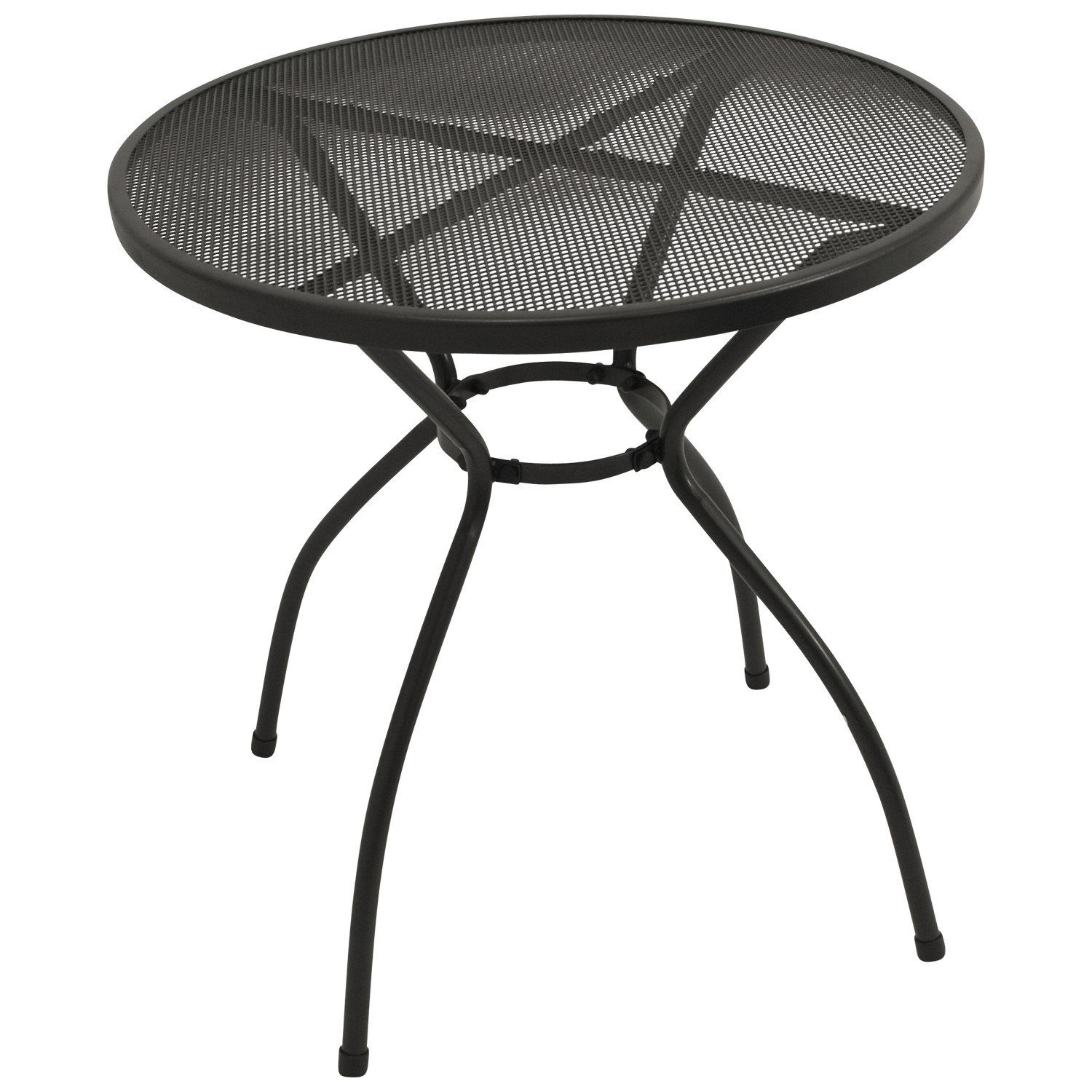 DEGAMO Gartentisch CLASSIC, 70cm rund, Stahl + Streckmetall anthrazit