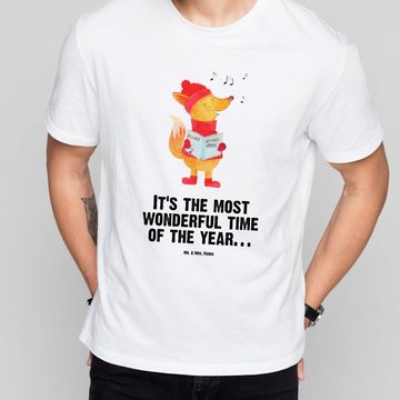 Mr. & Mrs. Panda T-Shirt Fuchs Sänger - Weiß - Geschenk, Singen, T-Shirt mit Spruch, Männer, W (1-tlg)