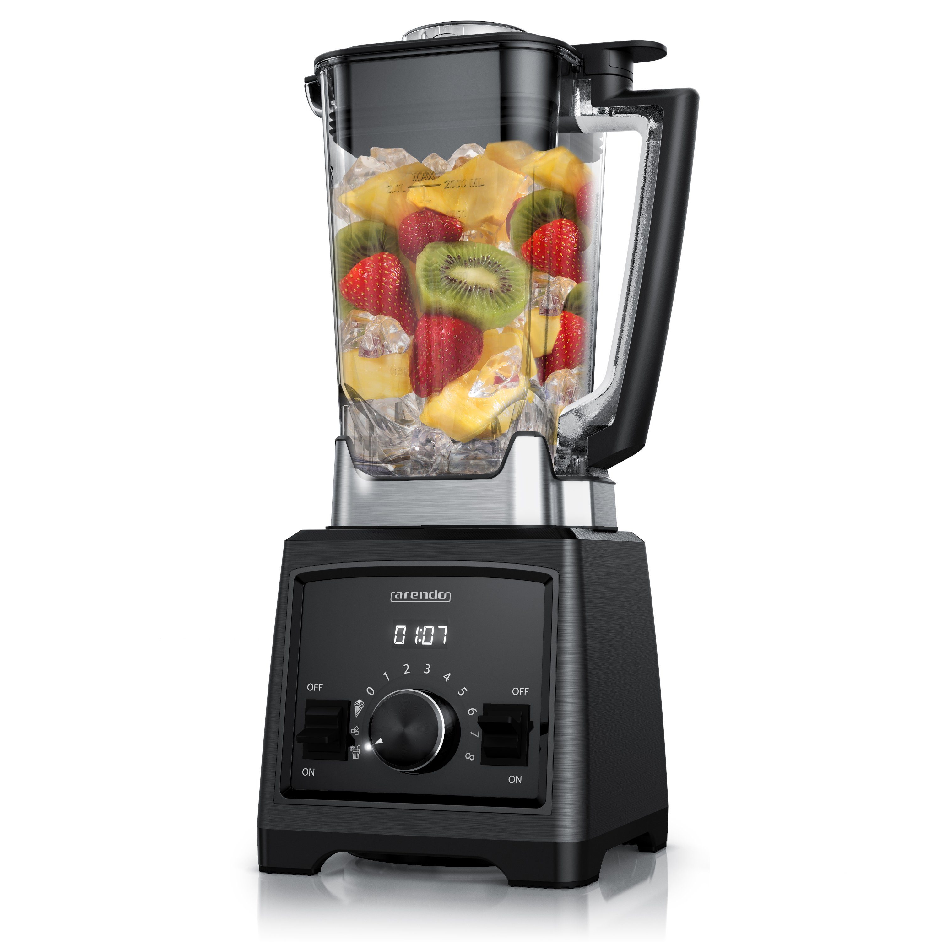 Arendo Standmixer, 2000 W, Standmixer inkl. Mixbehälter Mixer - 2 Liter - 32.000 U/min