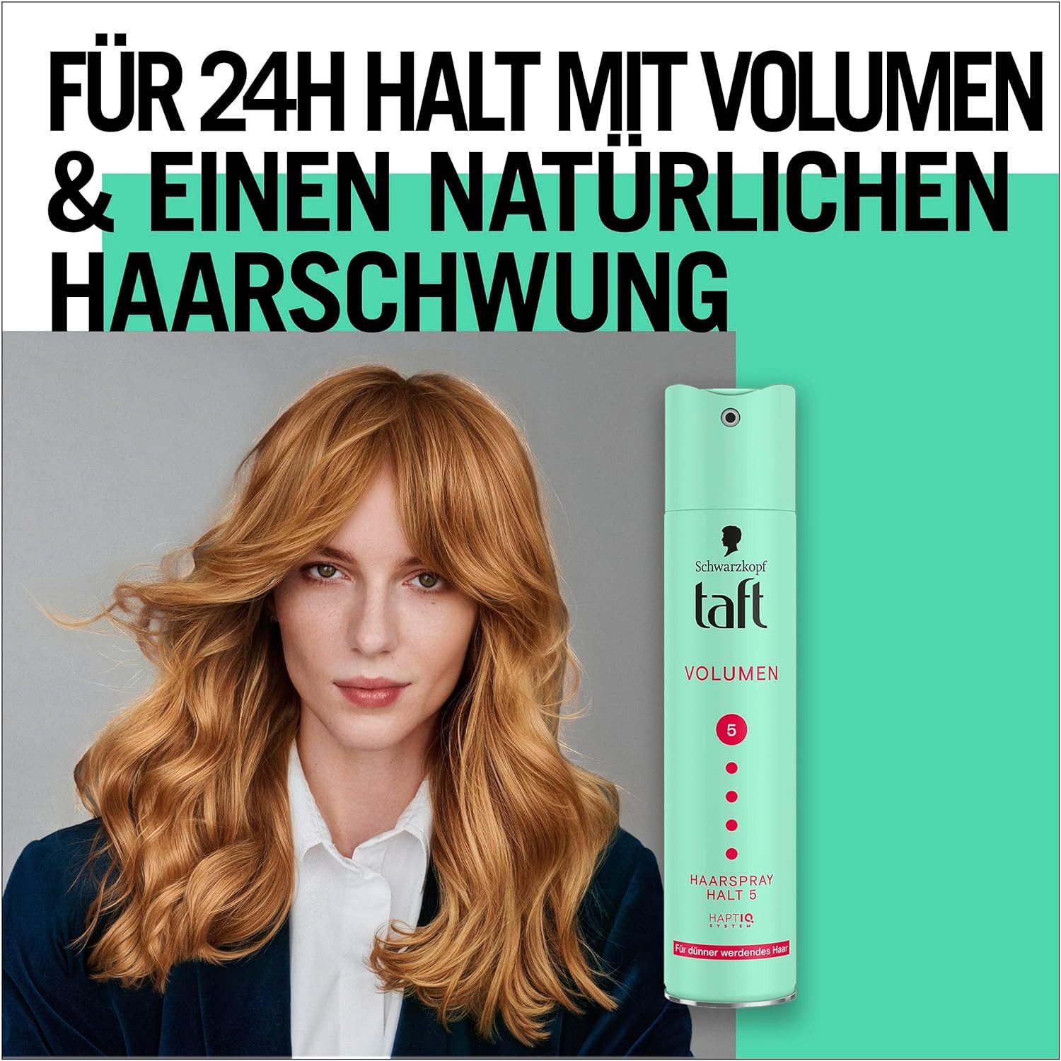 Taft Haarspray Schwarzkopf, Volumen für dünner werdende Haar, 1x 250ml, 1-tlg., Haltegrad 5, HAPTIQ-System