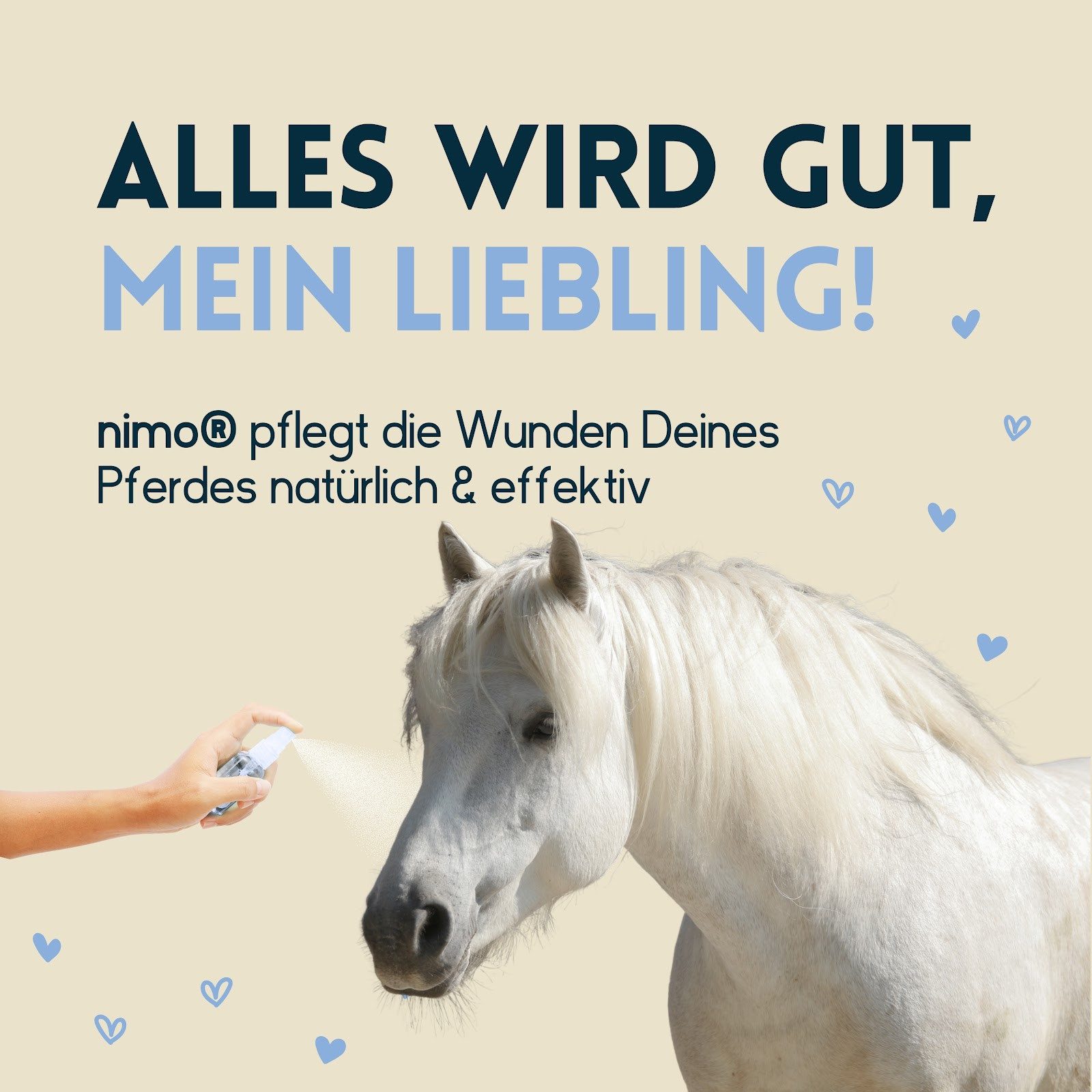 nimo Gesichts- und Körperspray Pferde Wundspray, 1-tlg., schmerzfreie Anwendung, ohne Alkohol