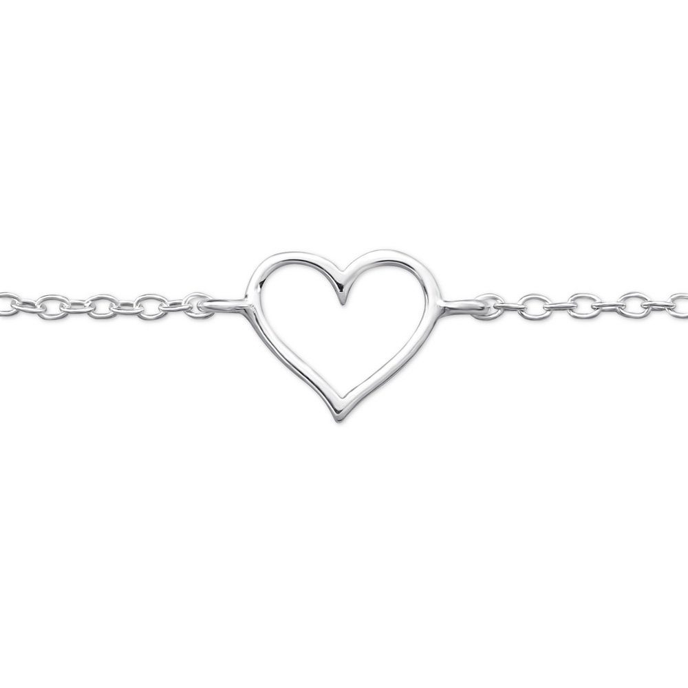 Fußkette Fusskette Herz Silber aus 925 Silber Damen