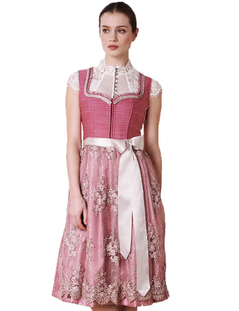 KRÜGER COLLECTION Dirndl 'Pati' Traditionell mit Spitzenschürze 116165, Pi