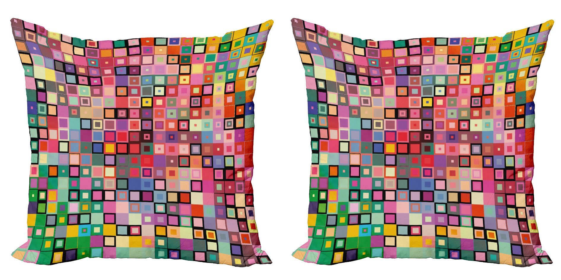 Kissenbezüge Modern Accent Doppelseitiger Digitaldruck, Abakuhaus (2 Stück), Geometrisch Moderne farbiger Entwurf