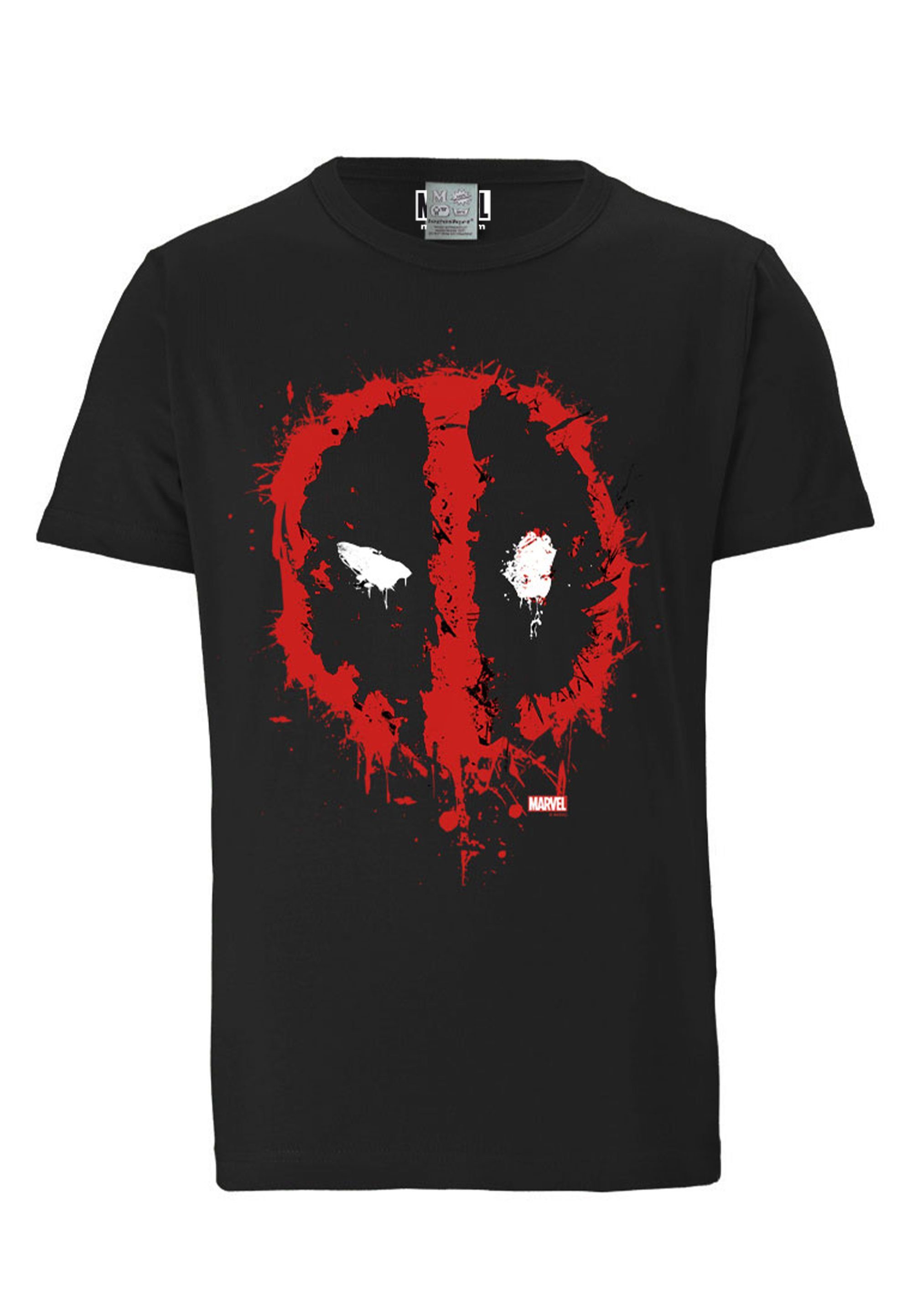 Print T-Shirt Marvel coolem Face Deadpool mit LOGOSHIRT