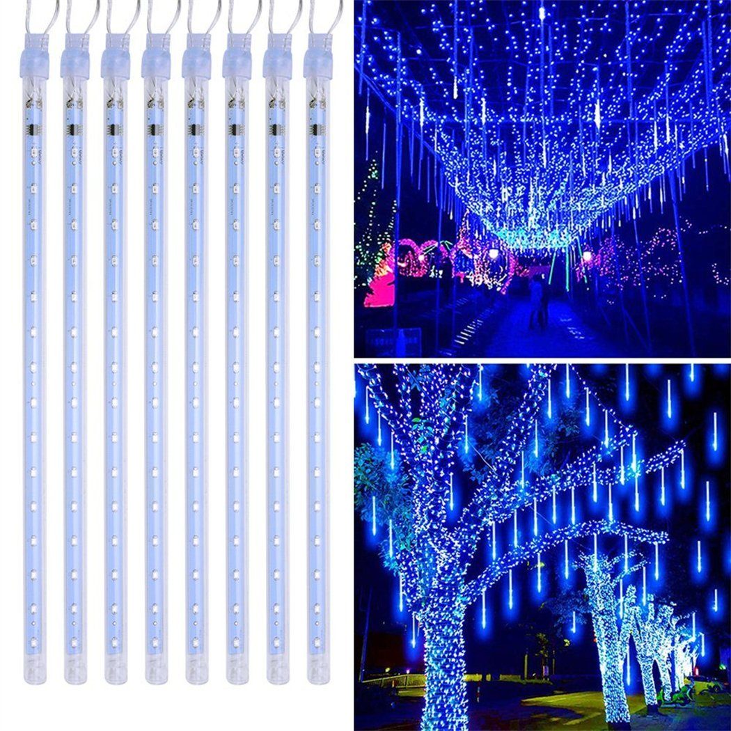 DAYUT LED-Lichtervorhang LED-Blaulichtvorhang, wasserdicht, anschließbar, für Weihnachten