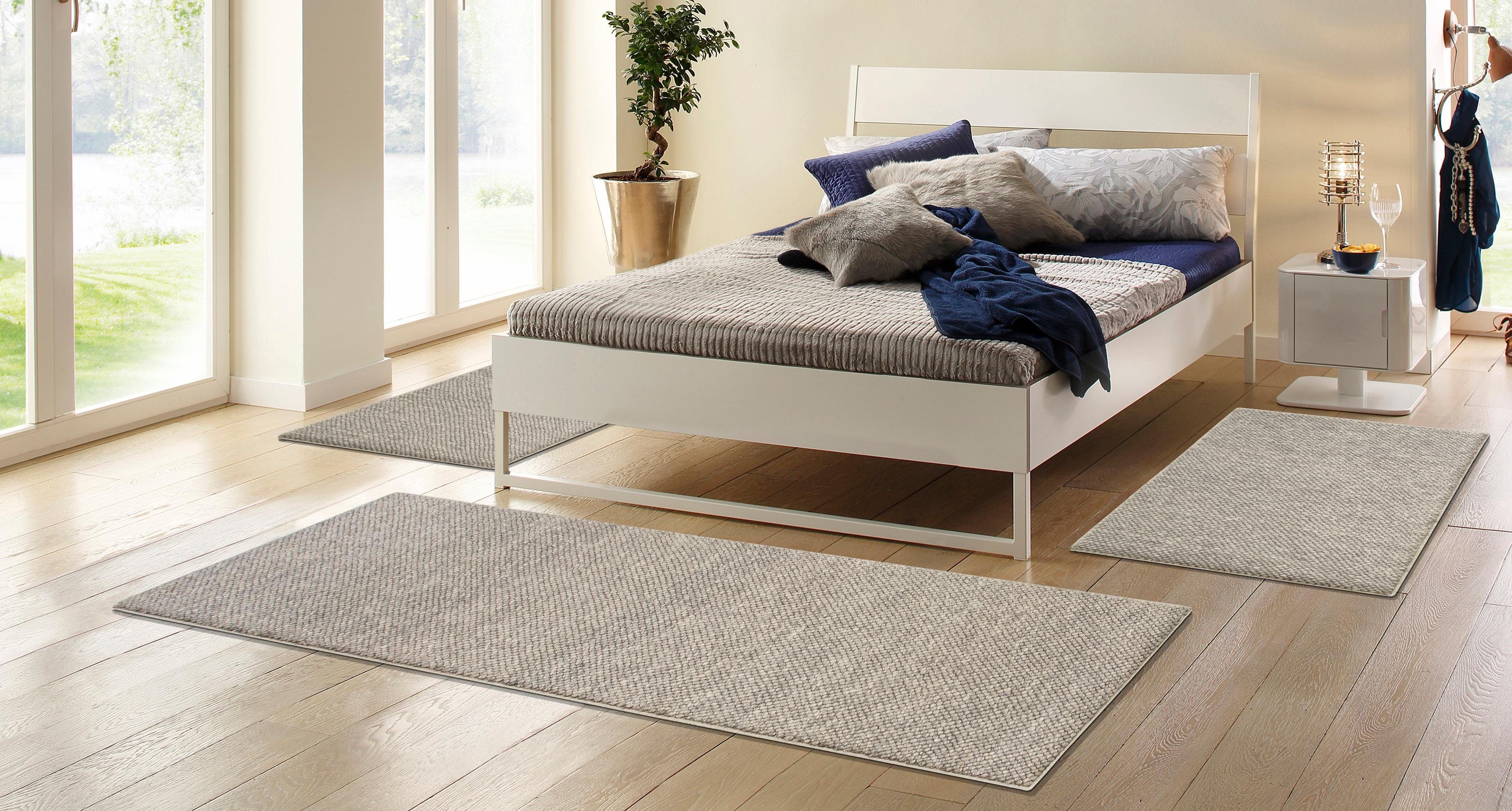 my home Bettumrandung Wolly, Handweb Teppiche, günstig online kaufen