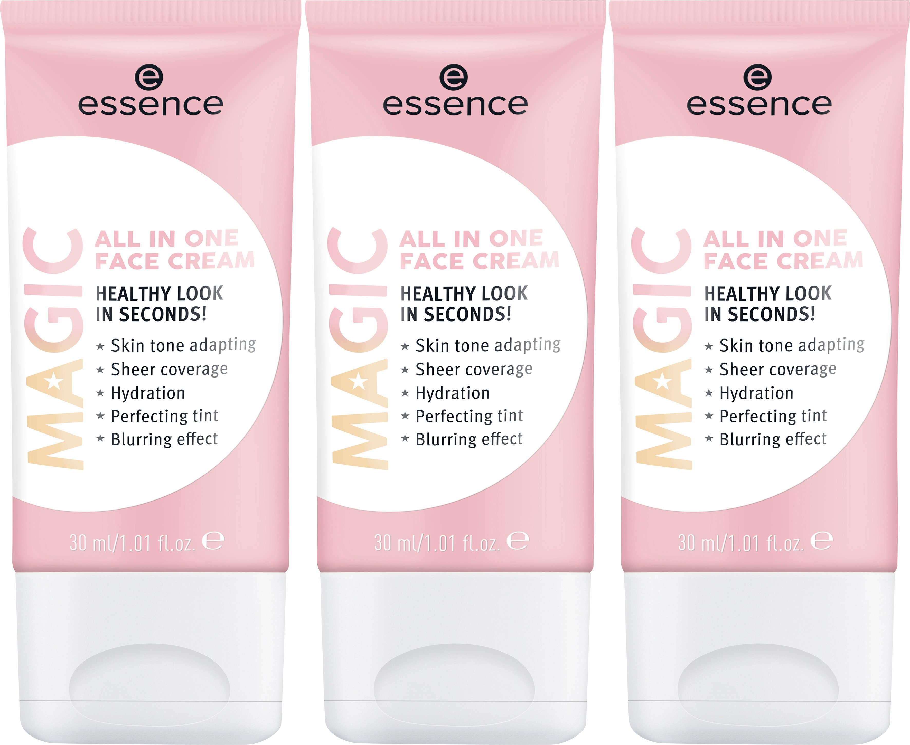 Essence Feuchtigkeitscreme MAGIC All In One FACE Cream Set, 3-tlg., mit leichter Deckkraft