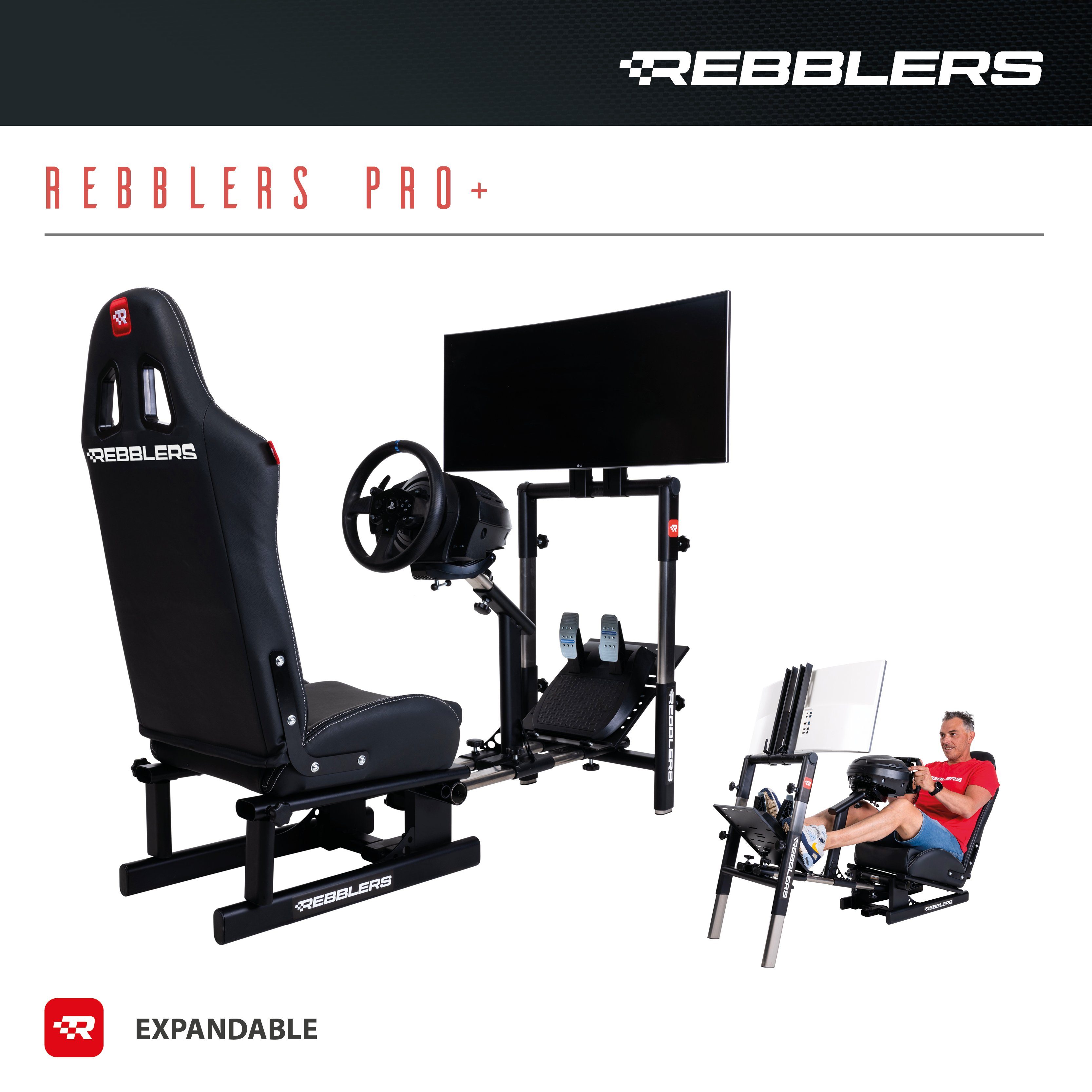Gaming-Stuhl REBBLERS Rennsimulator von zur Cockpit F1, Tourenwagen- für der und F1- Rallye-Position bis GT, Touring Rebblers oder in Sekunden