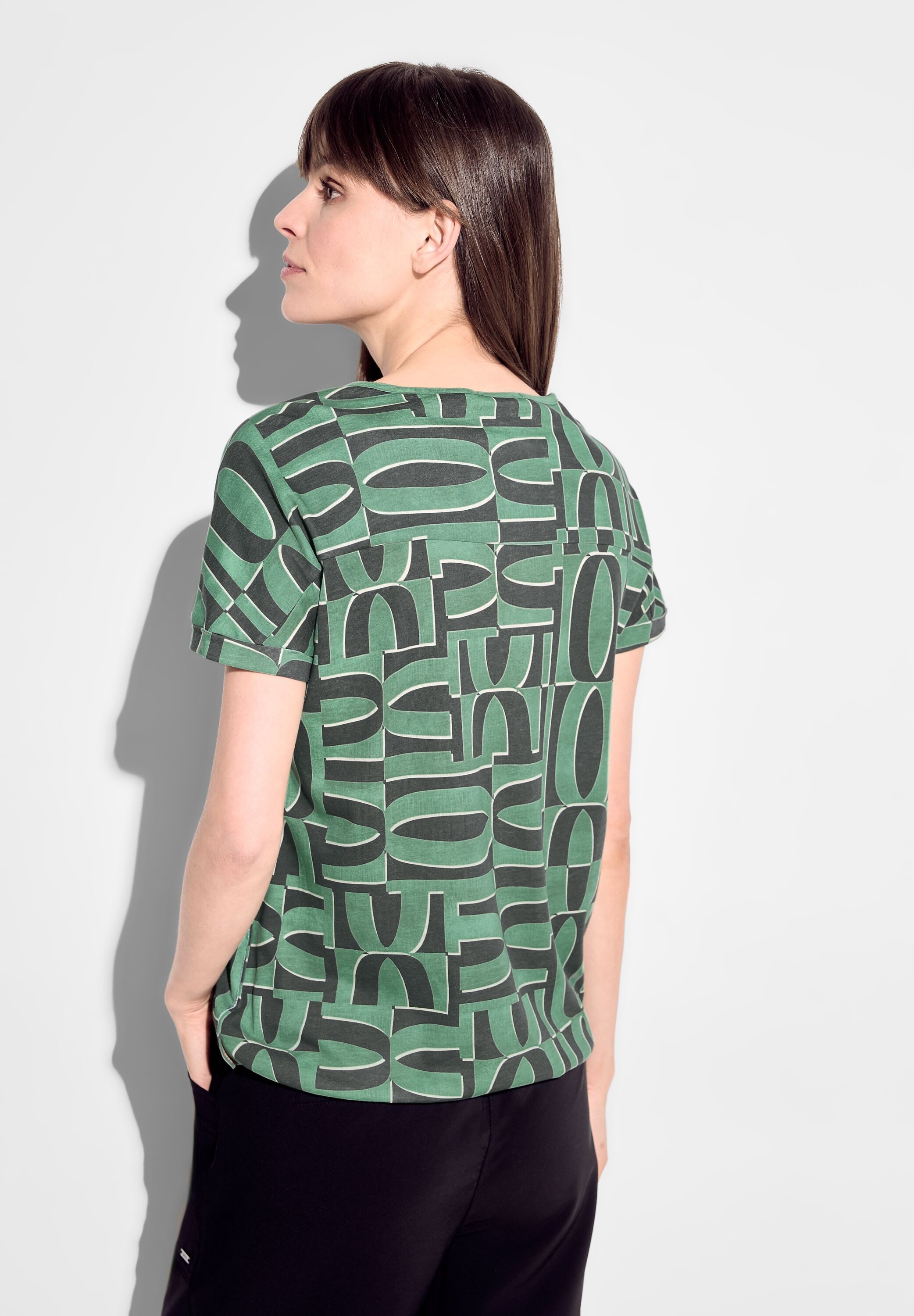 CECIL Tunikashirt mit Gummizug im Bund