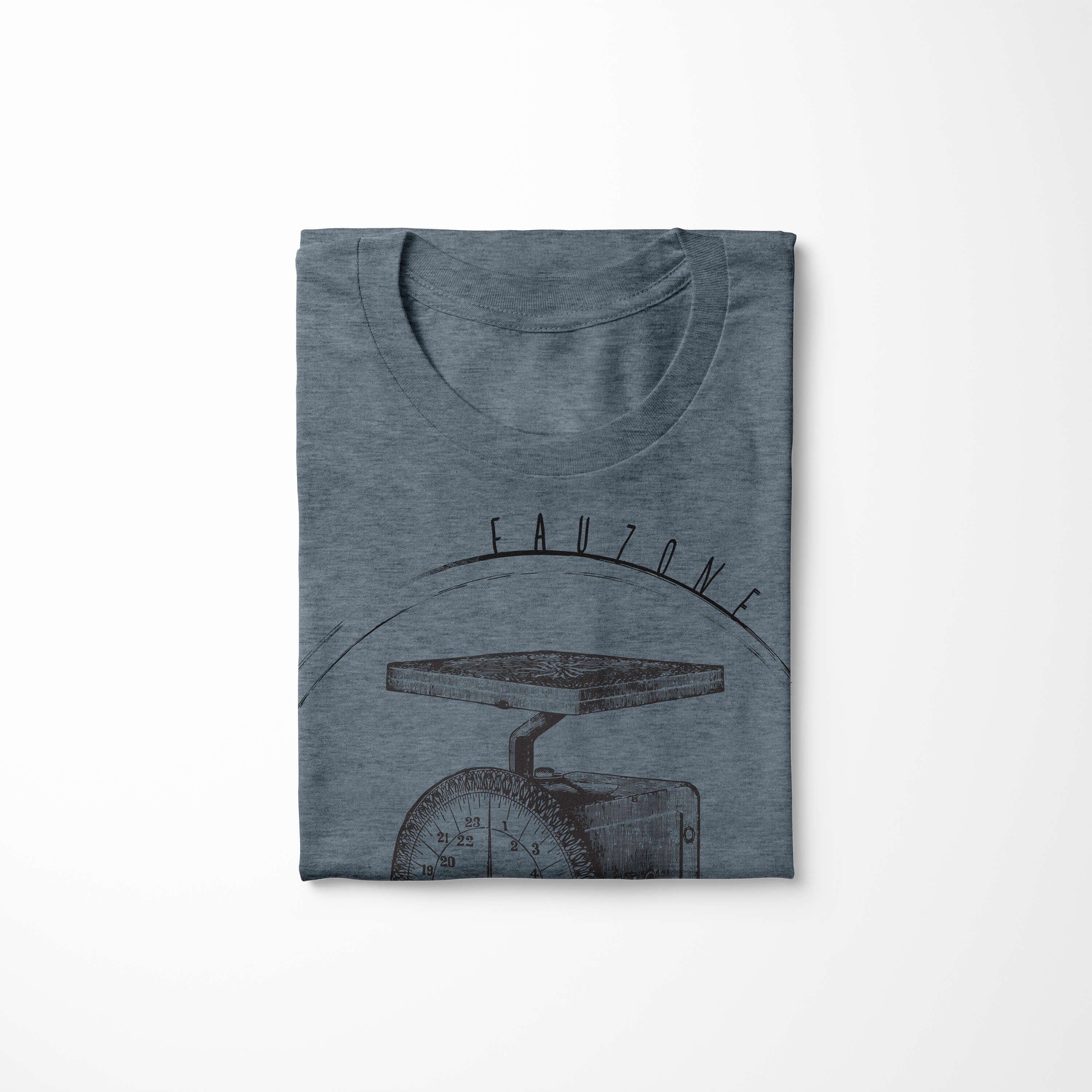 Sinus T-Shirt Herren Küchenwaage Vintage Indigo T-Shirt Art