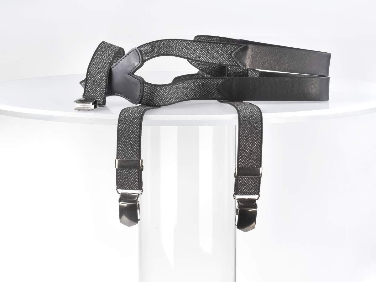 Herren Hosenträger LLOYD Men’s Belts Hosenträger Classic Y-Form, mit 3 Clips, 25mm Bandbreite, für Herren, mit Leder Schultertei