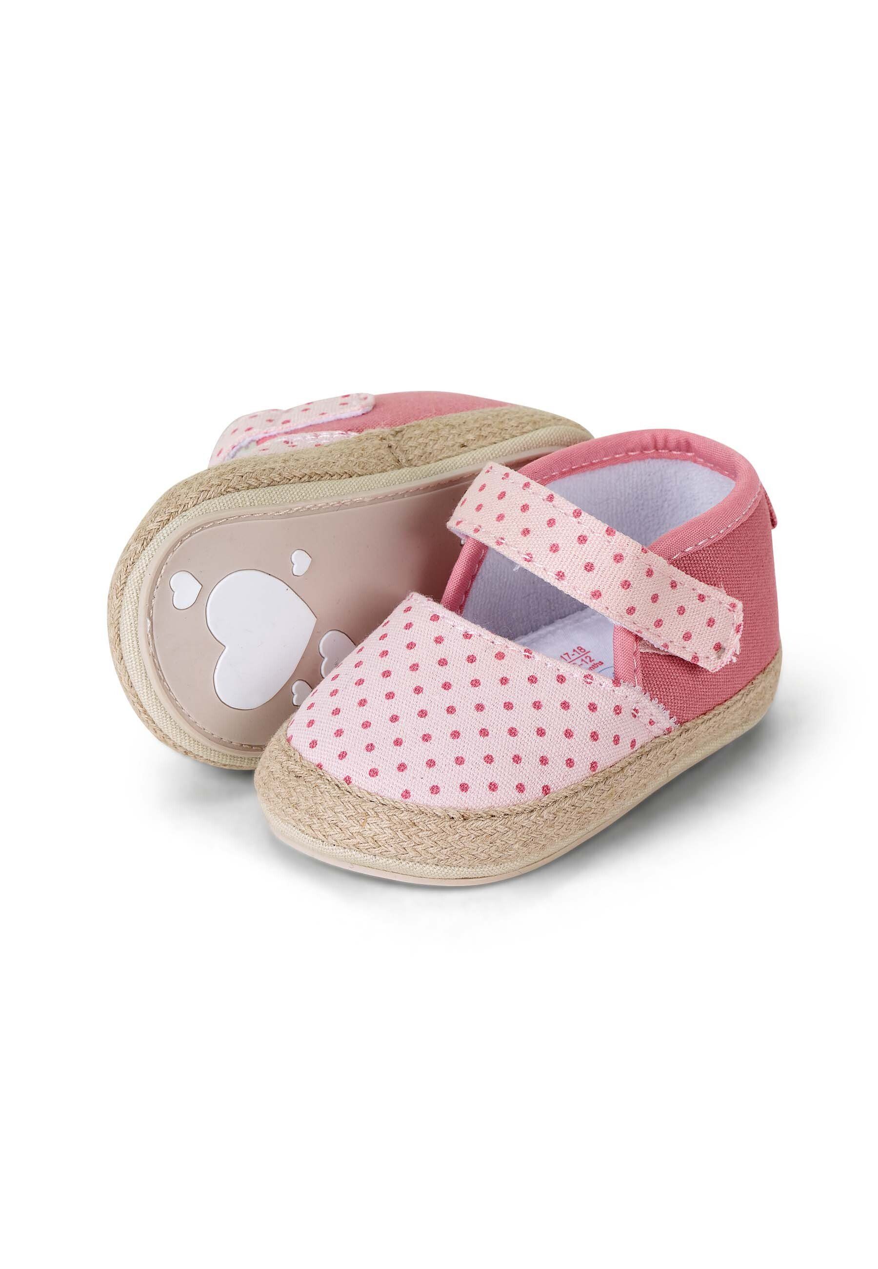 Sterntaler® Babyballerina Punkte Krabbelschuh (1-tlg., Baby Hausschuhe aus Canvas, Babyschuhe weich gefüttert) Krabbelschuhe Baby mit rutschfester Sohle, Babyschuh gepunktet