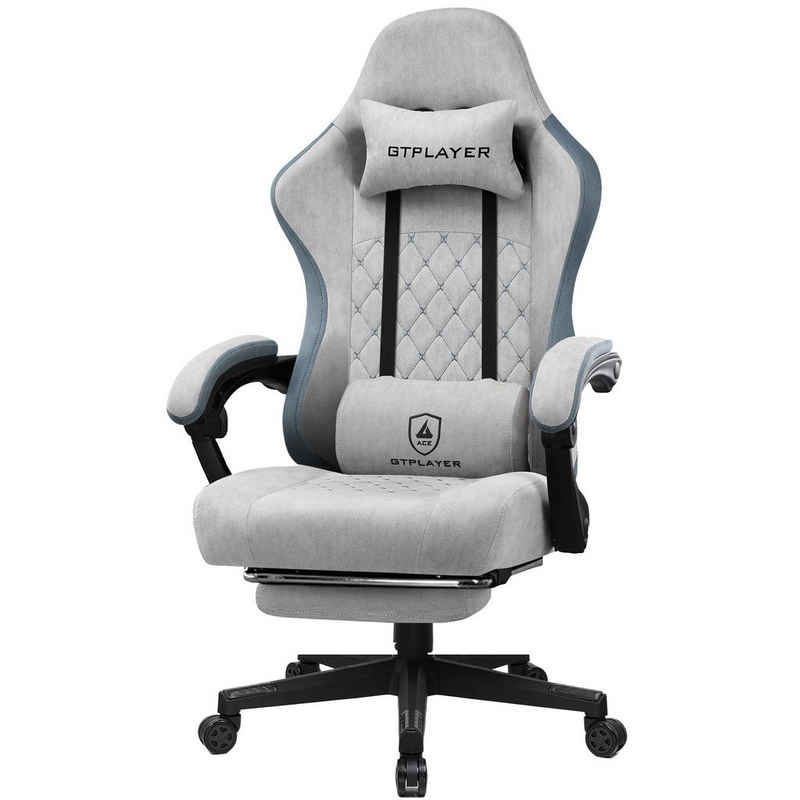 GTPLAYER Gaming-Stuhl Stoff Ergonomischer Stühle Gaming Sessel Sicherheits-Leichtlaufrollen (Packung), Abriebfeste Stoffoberfläche, Atmungsfähig und Fashion.