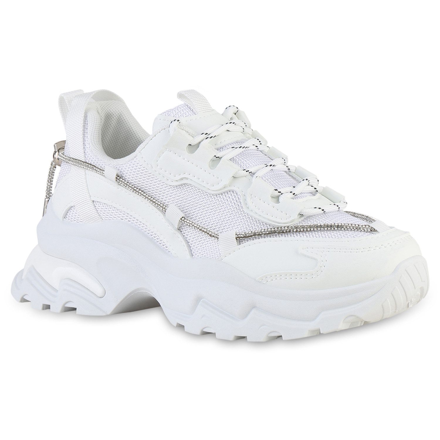 VAN HILL 841535 Plateausneaker Damen Plateau Sneaker Schnürer Glitzer Profi günstig online kaufen