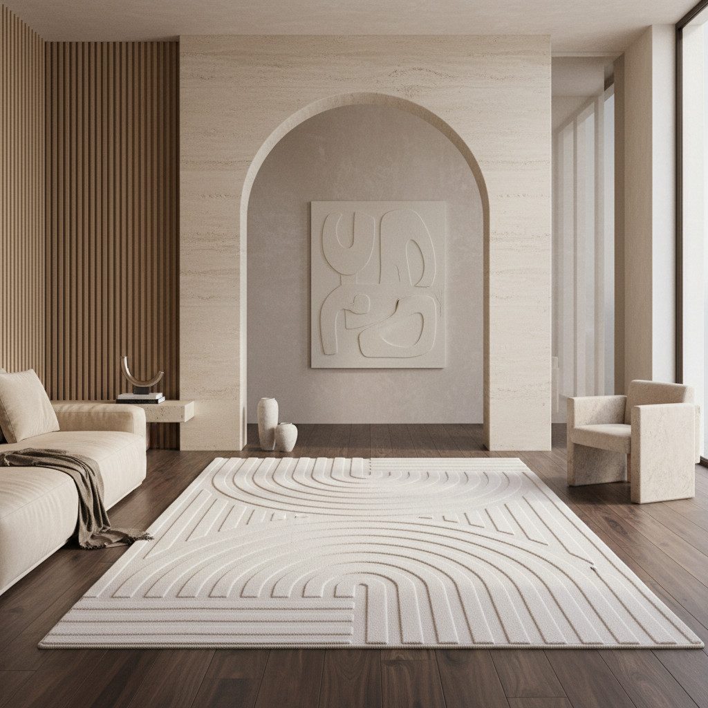 KADIMA DESIGN Teppich LAVAREDO Wohnzimmer Waschbar Schlafzimmer Wohnzimmerteppich Boho, Läufer, Höhe: 14 mm, Creme, 80x150 cm, Esszimmer Modern