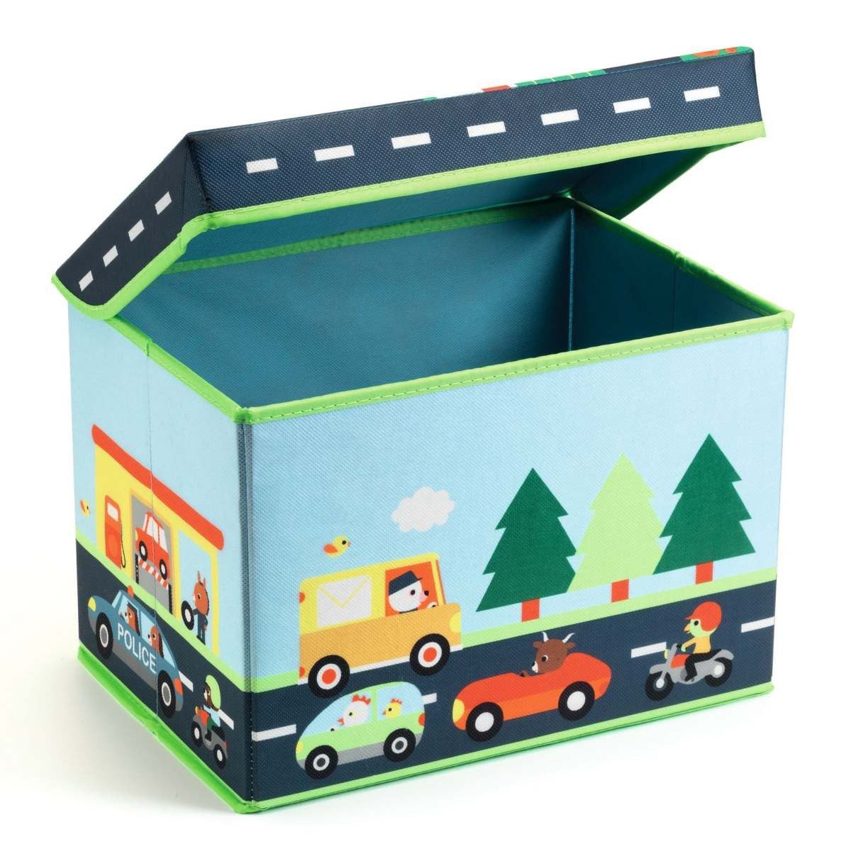DJECO Spielzeugtruhe Spielzeugbox Rennstrecke Aufbewahrungsbox 35 günstig online kaufen