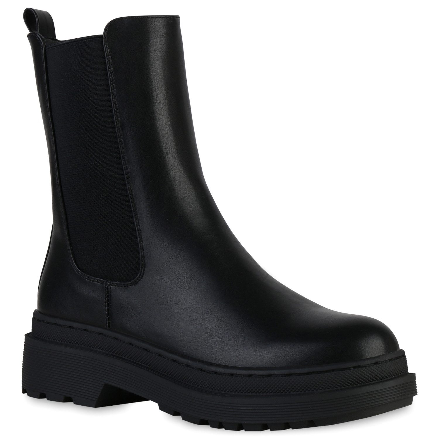 VAN HILL 839380 Plateaustiefelette Damen Plateau Boots Claire Trendy Stiefeletten Profilsohle