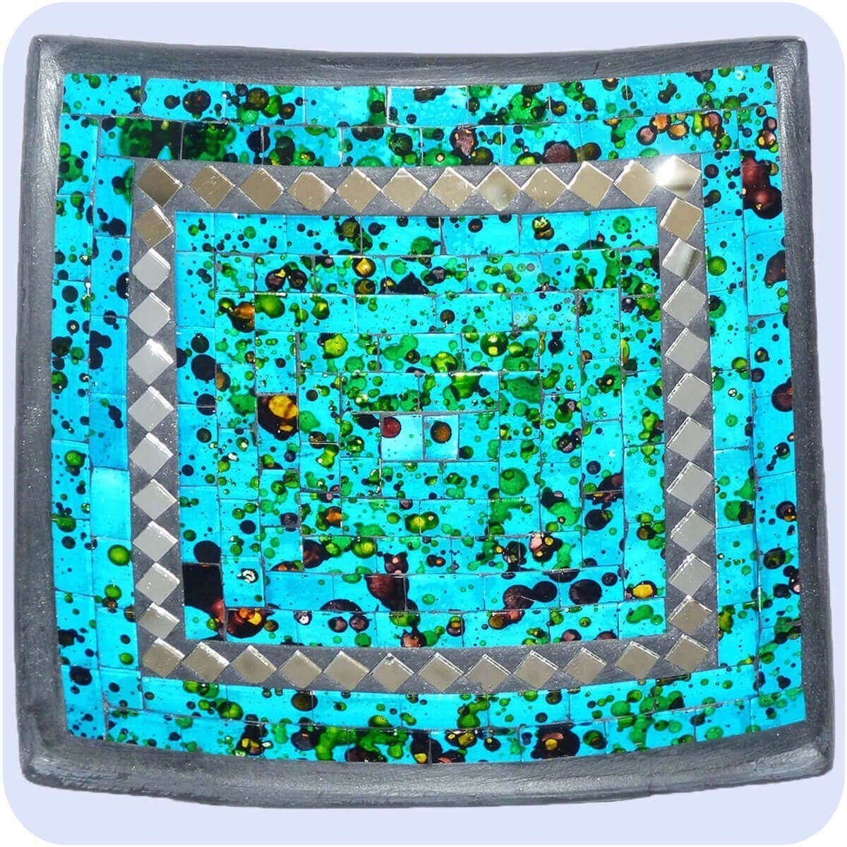 Handgefertigte Mosaik-Schale – Mit Bunten, Hintermalten Glassteinen, 20 Cm Durchmesser