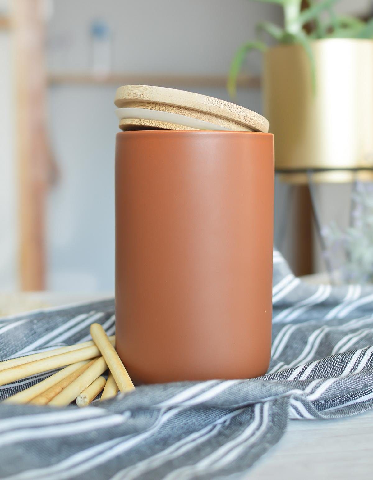 Sendez Vorratsdose Braun aus Porzellan Dose mit Aufbewahrungsdose, Deckel Porzellan Vorratsbehälter