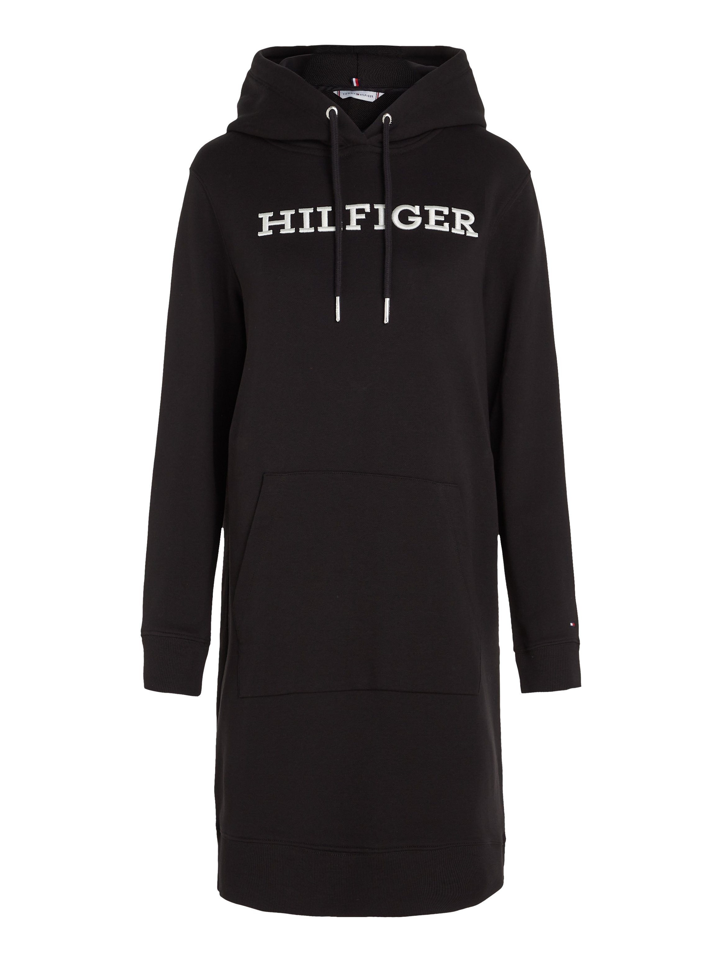 Hilfiger Brust DRS HOODIE REG Hilfiger-Monotype-Logo MONOTYPE mit Sweatkleid Tommy auf EMB der