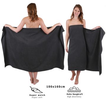 Betz Badetücher 3 Stück Badetuch Set XXL DRESDEN Saunatücher Strandtuch 100x180cm, 100% Baumwolle (Set, 3-St), Farbe dunkelgrau