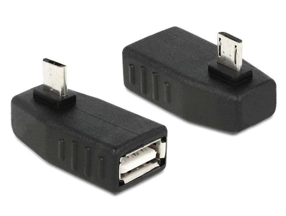 Adapter USB micro-B Stecker - USB 2.0-A Buchse OTG 270° gewinkelt USB-Kabel