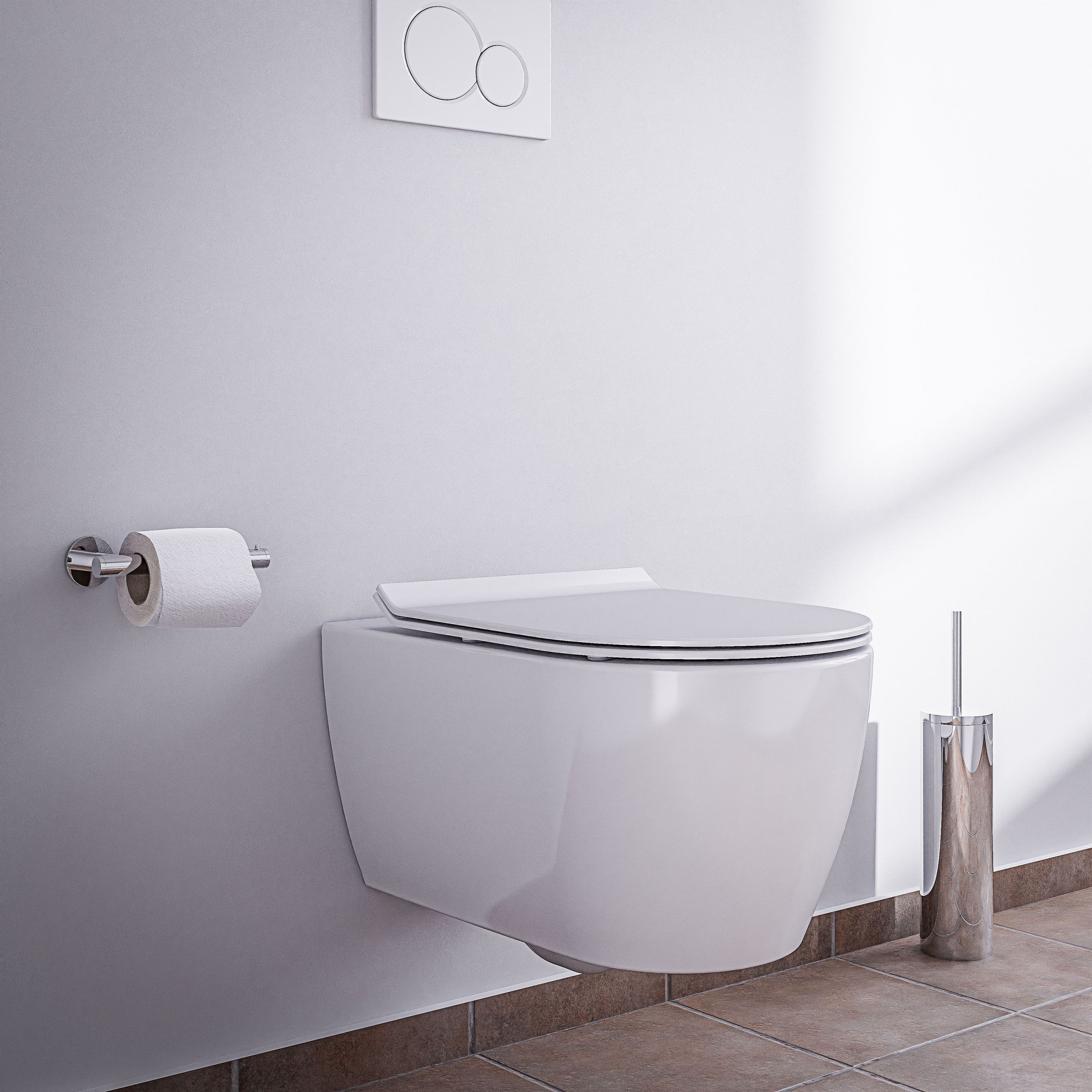 Bernstein Tiefspül-WC NT2039, Wandhängend, Wand-WC Spülrandlos Nano inkl Superflach Softclose Sitz