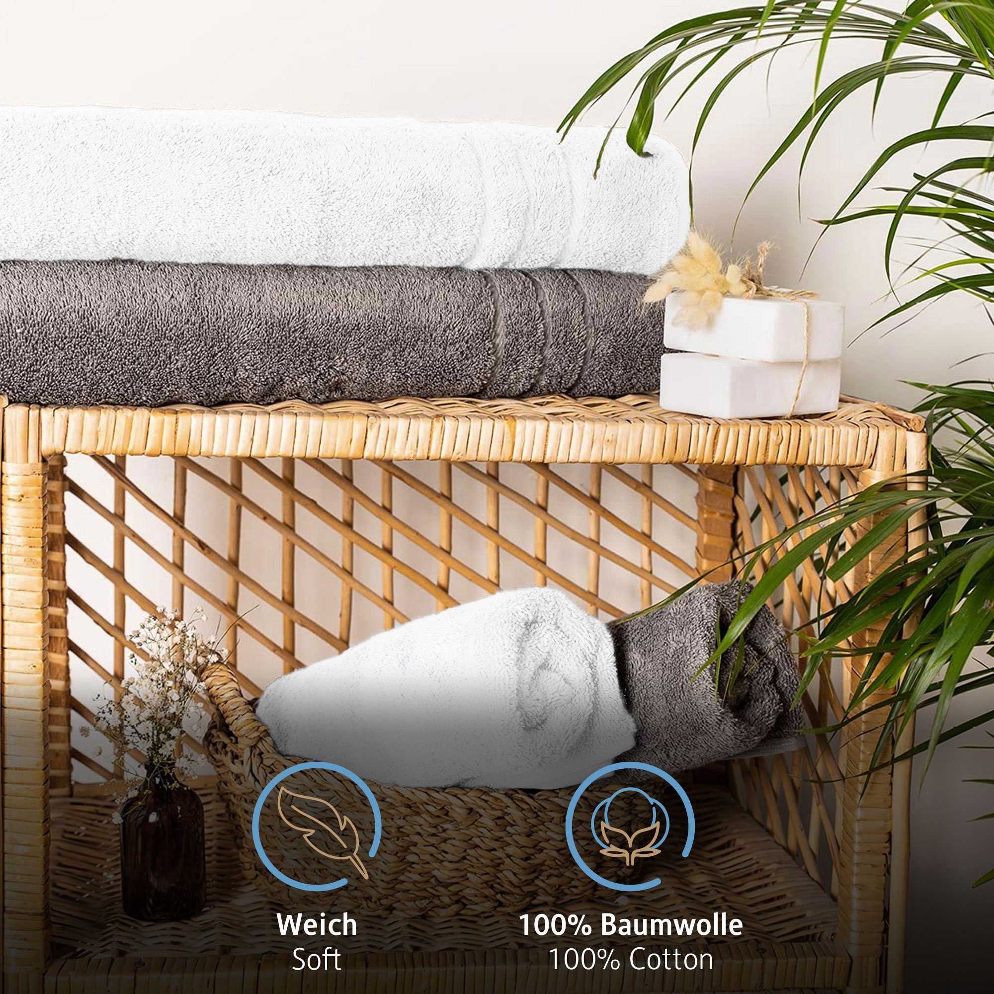 Komfortec Saunatuch 70x200 cm Saunatücher Set günstig online kaufen