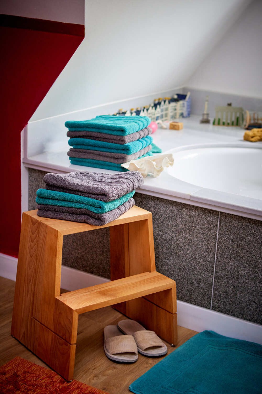 NATUREHOME Tritthocker DESIGN Tritthocker Hocker Buche 46 x 38 x 46 cm