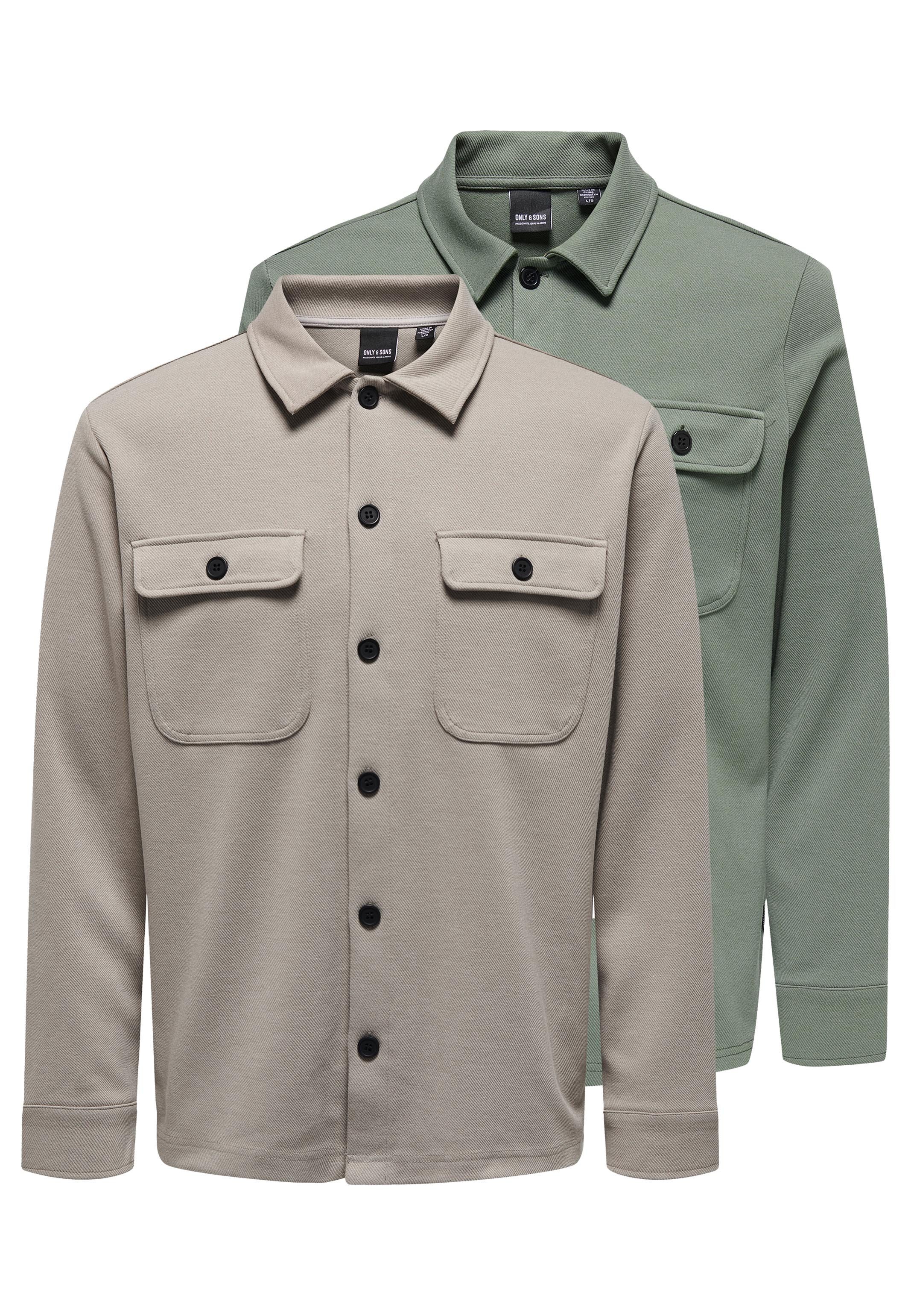 ONLY & SONS Hemdjacke 2er Pack Newkodyl (Spar-Set, 2-St) Hemdjacke / Oversh günstig online kaufen