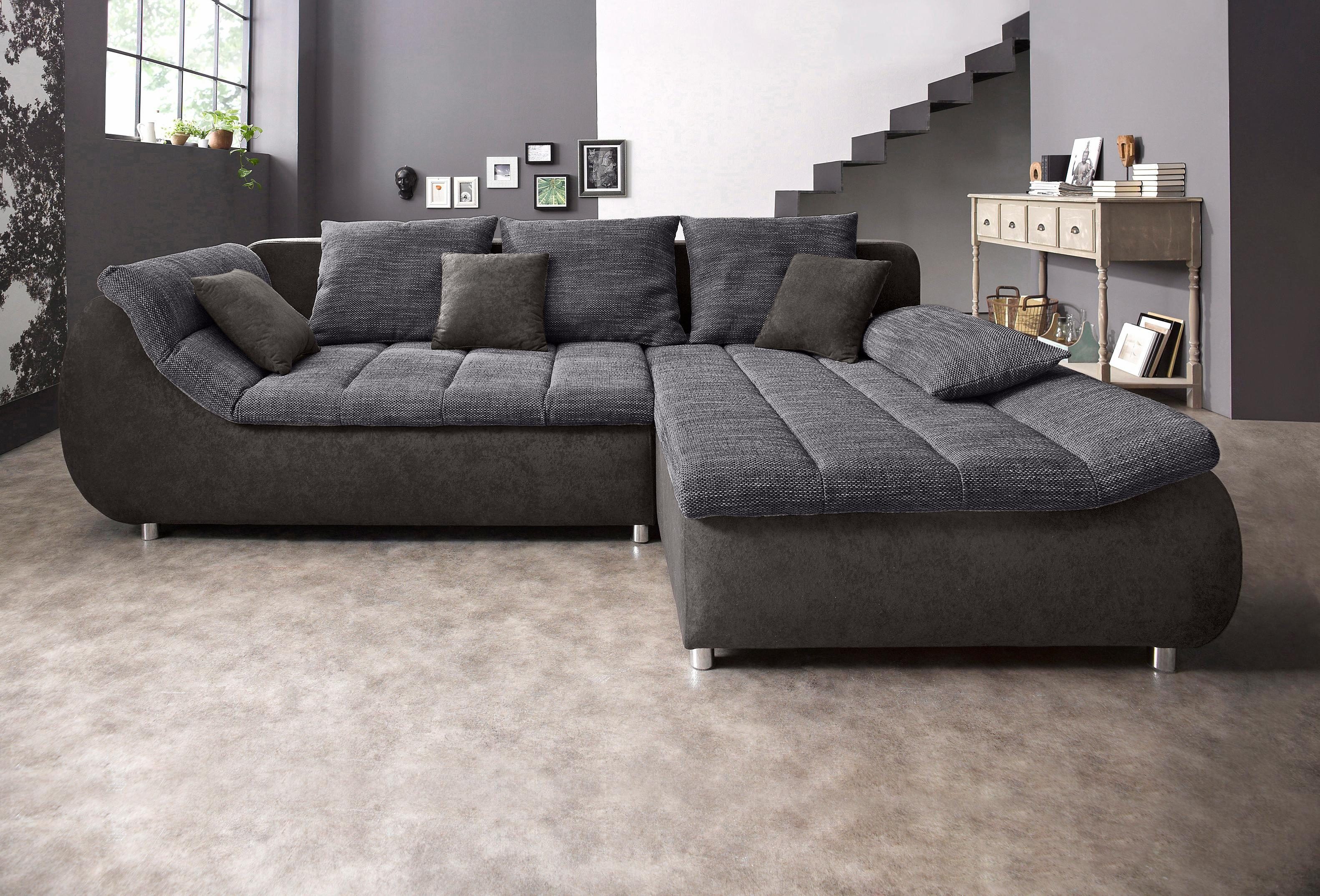 INOSIGN Ecksofa "Imola elegant und bequem, aktuelle Steppung im Sitz, L-For günstig online kaufen