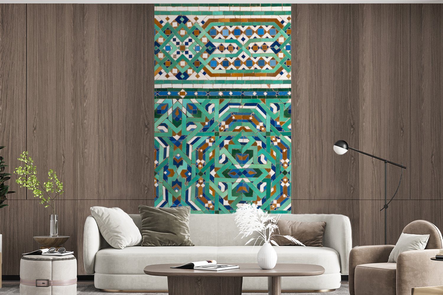 marokkanische Fototapete (2 Matt, Schlafzimmer traditionelle für Küche, MuchoWow Eine Mosaikdekoration, Fototapete Vliestapete bedruckt, St), Wohnzimmer