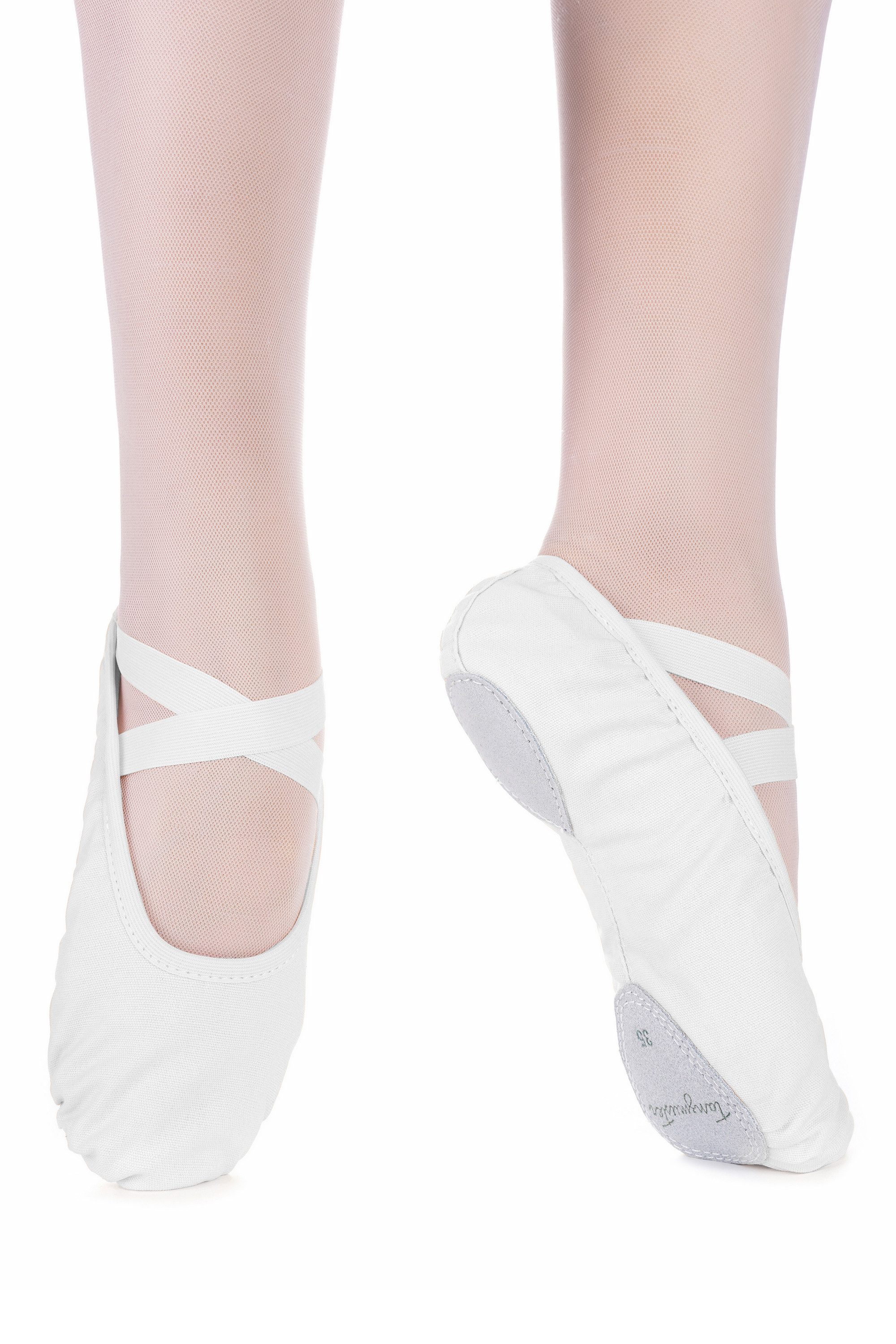 tanzmuster Ballettschuhe Leon aus 100 % Baumwolle Tanzschuh Ballettschläppchen für Kinder und Erwachsene