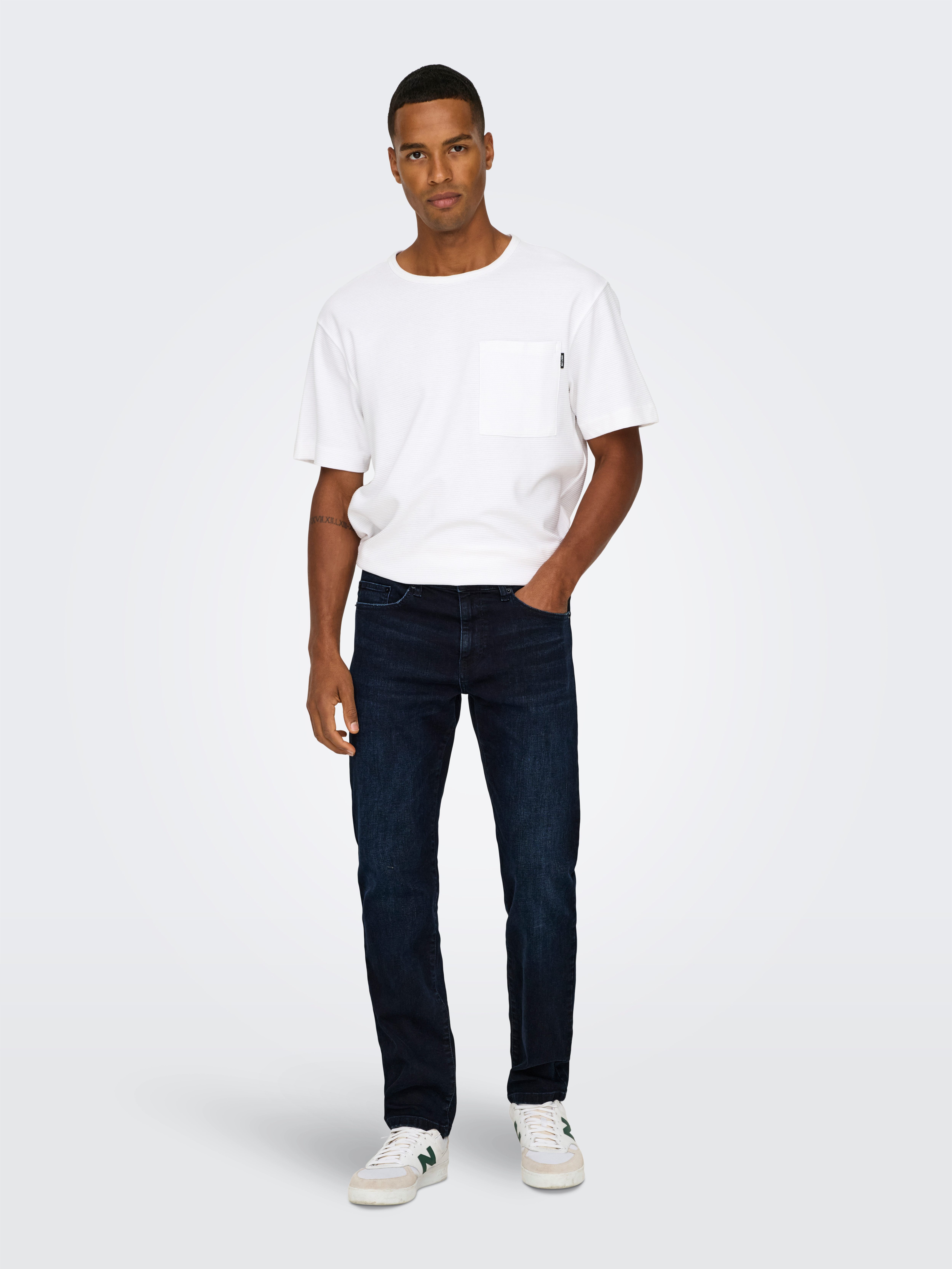 ONLY & SONS Regular-fit-Jeans ONSWEFT REG. BLUE BLK 2652 MAT DNM NOOS Baumwollmischung, regular fit