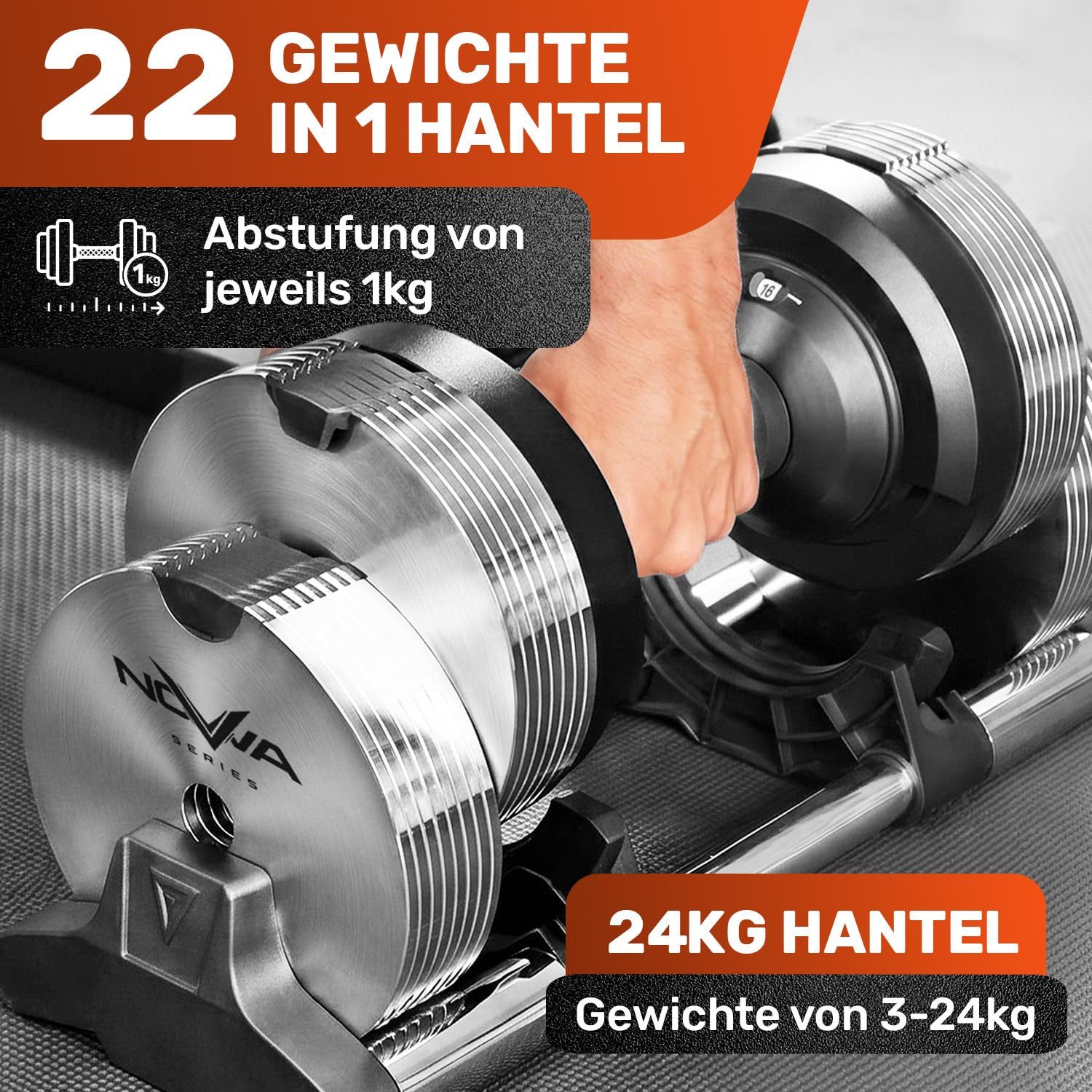 EVERLEVEN Hantel-Set Verstellbare Kurzhantel Nova Series