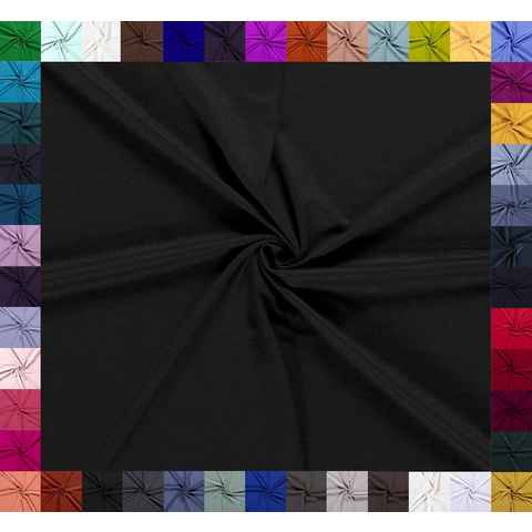 maDDma Stoff 0,5m hautfreundlicher Baumwoll-Jersey uni Meterware in tollen Farben, schwarz