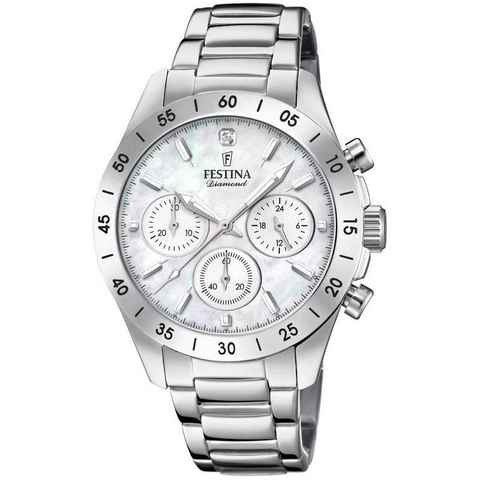 Festina Chronograph Boyfriend, F20397/1, Armbanduhr, Quarzuhr, Damenuhr, Stoppfunktion