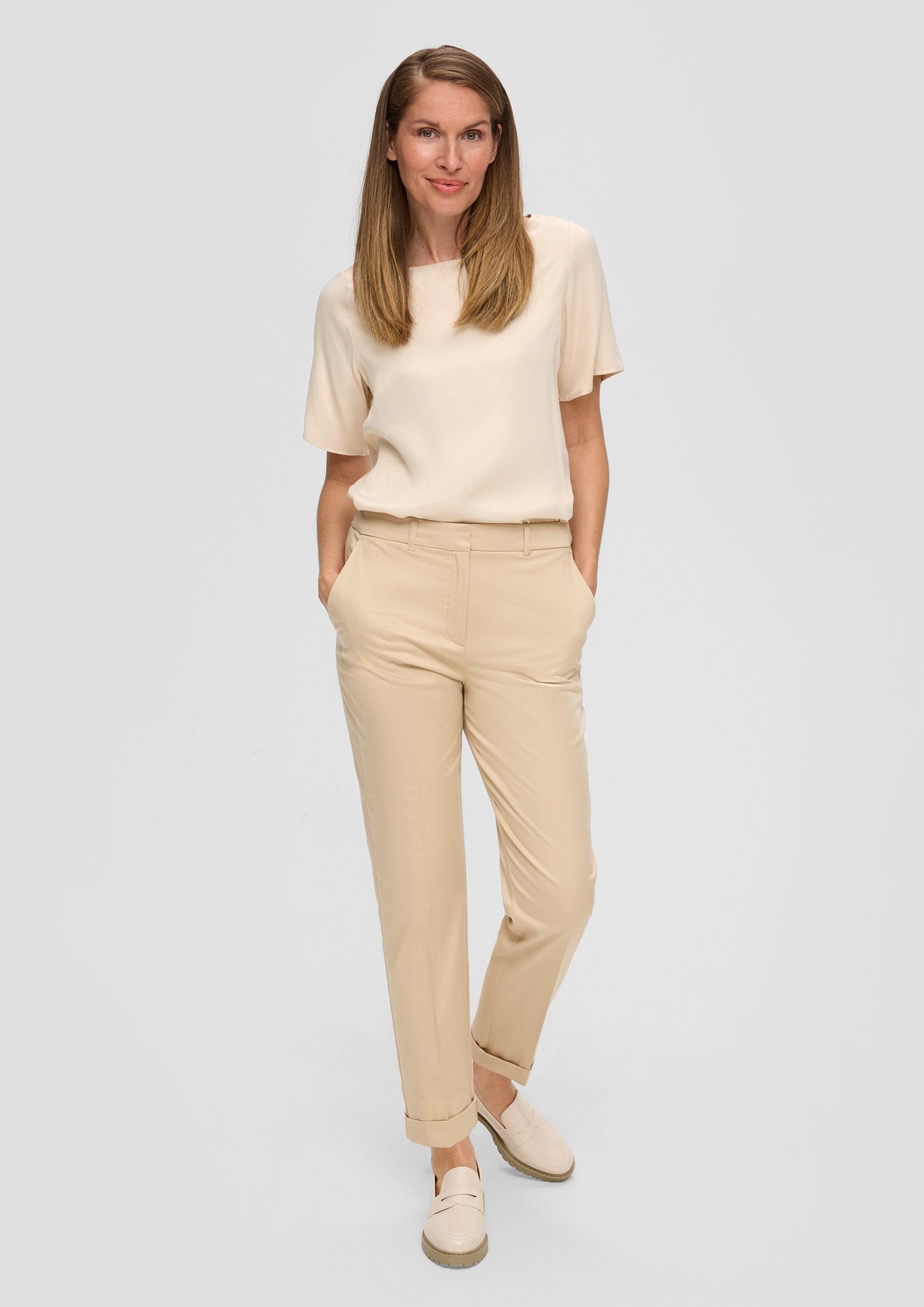 s.Oliver BLACK LABEL 7/8-Hose Tapered-Leg-Hose aus günstig online kaufen