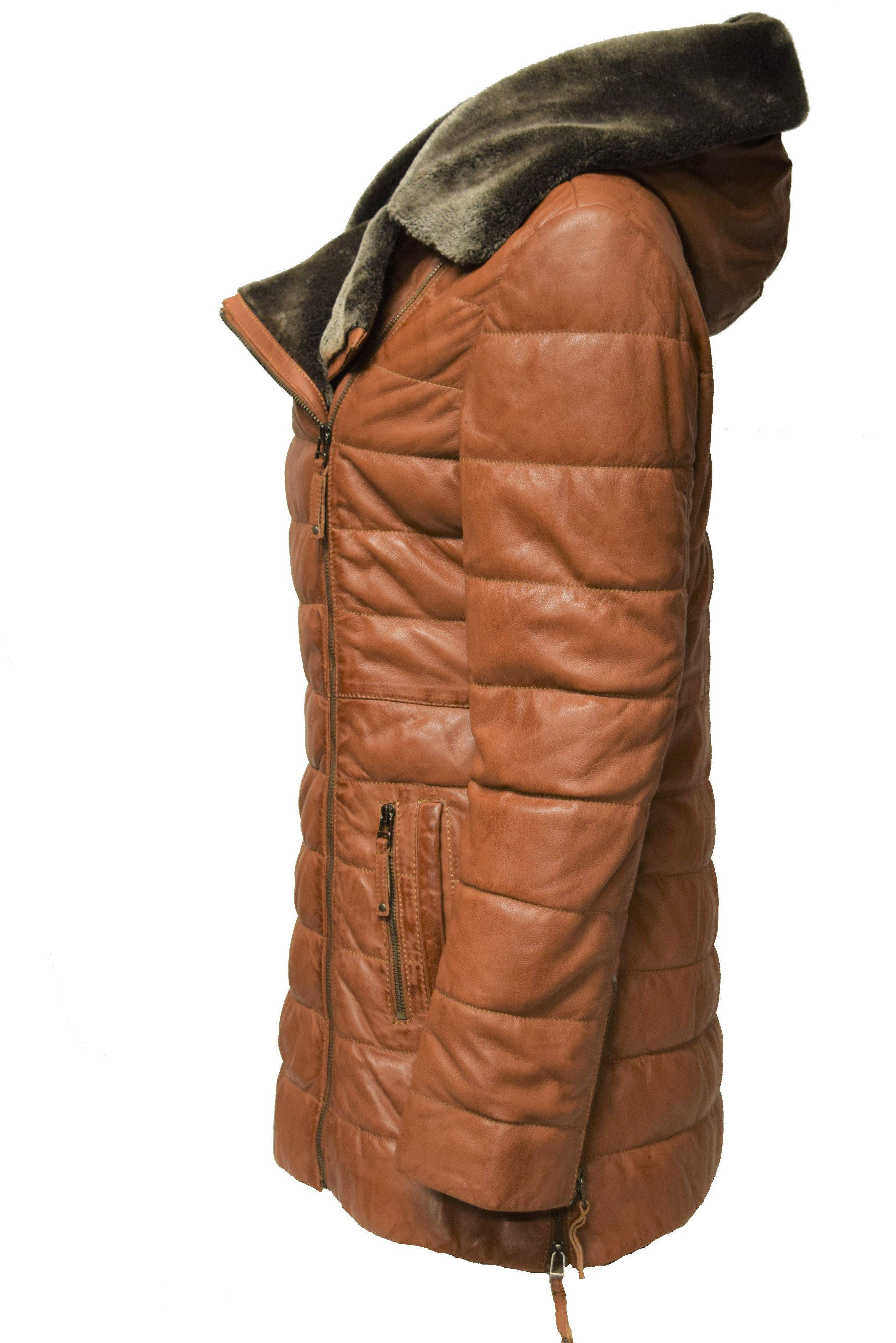 Zimmert Leather Ledermantel Cindy weiches, gestepptes Leder mit Kapuze günstig online kaufen