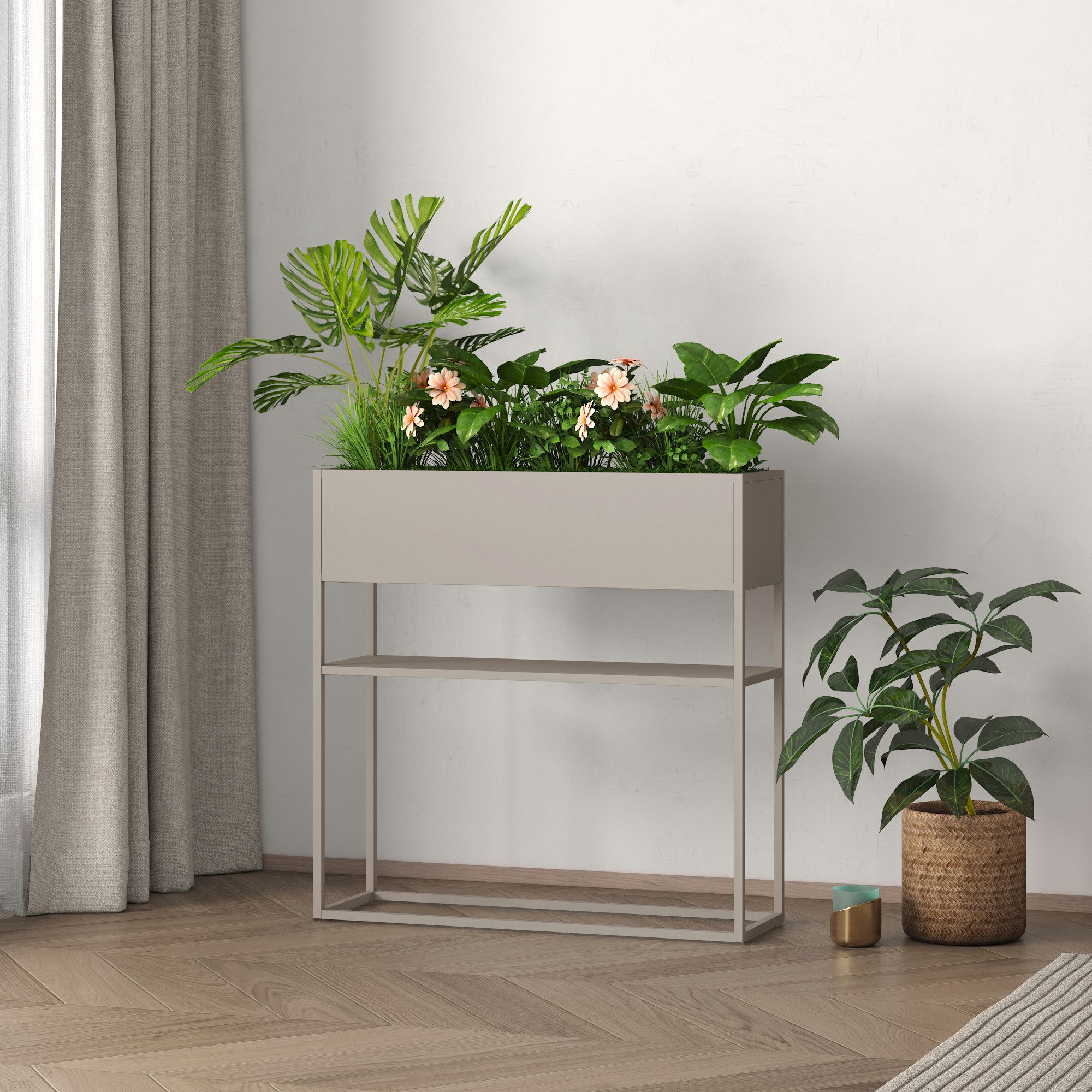 en.casa Blumenkasten, »Joensuu« Hochbeet mit Ablage günstig online kaufen