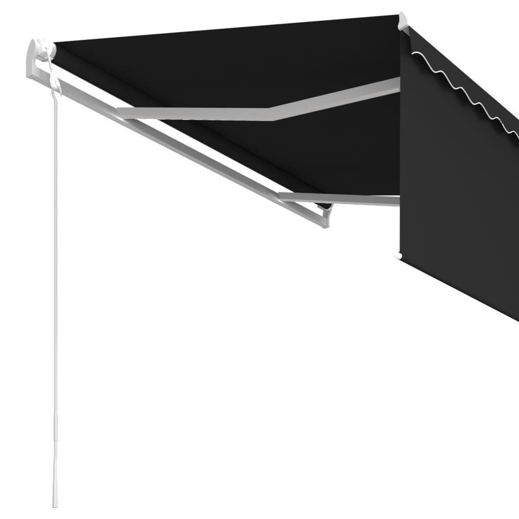 vidaXL Markise 35 x 25 m Gelenkarmmarkise Automatisch mit Volant 3,5x2,5 m Anthrazit