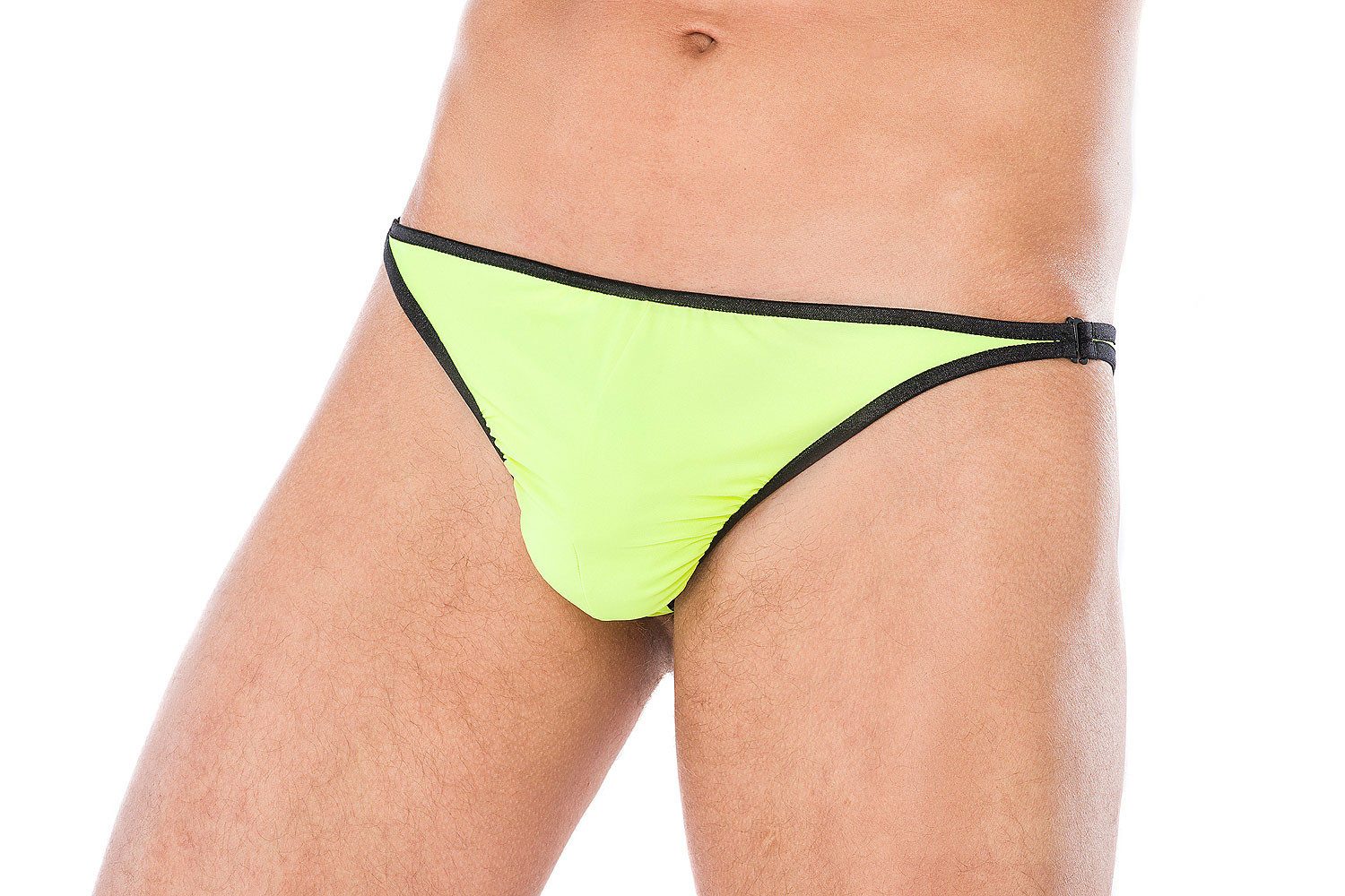 String Herren String in gelb schwarz mit Hakenverschluss Männer Slip elastisc