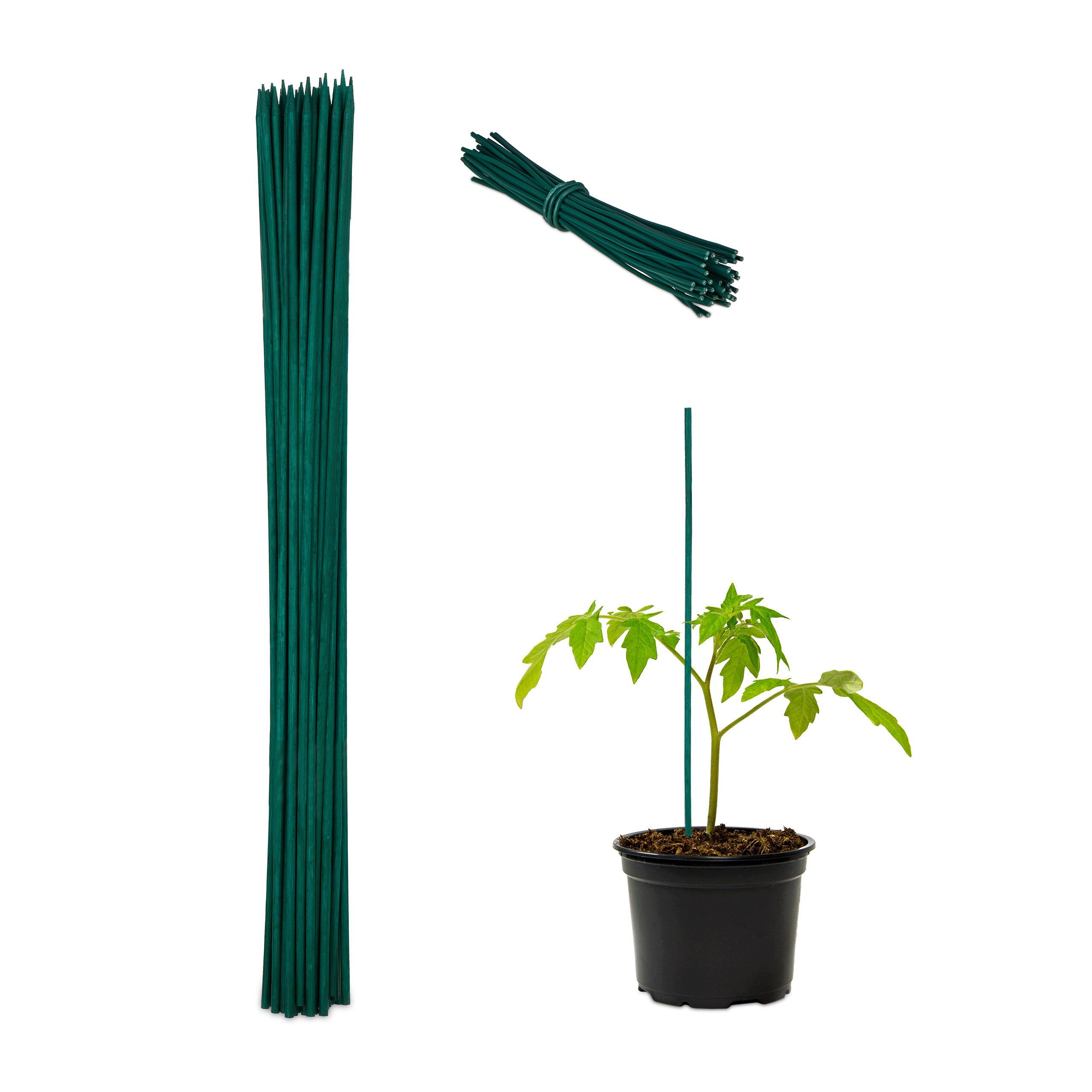 relaxdays Rankhilfe Grüner Pflanzenstab 60 cm günstig online kaufen