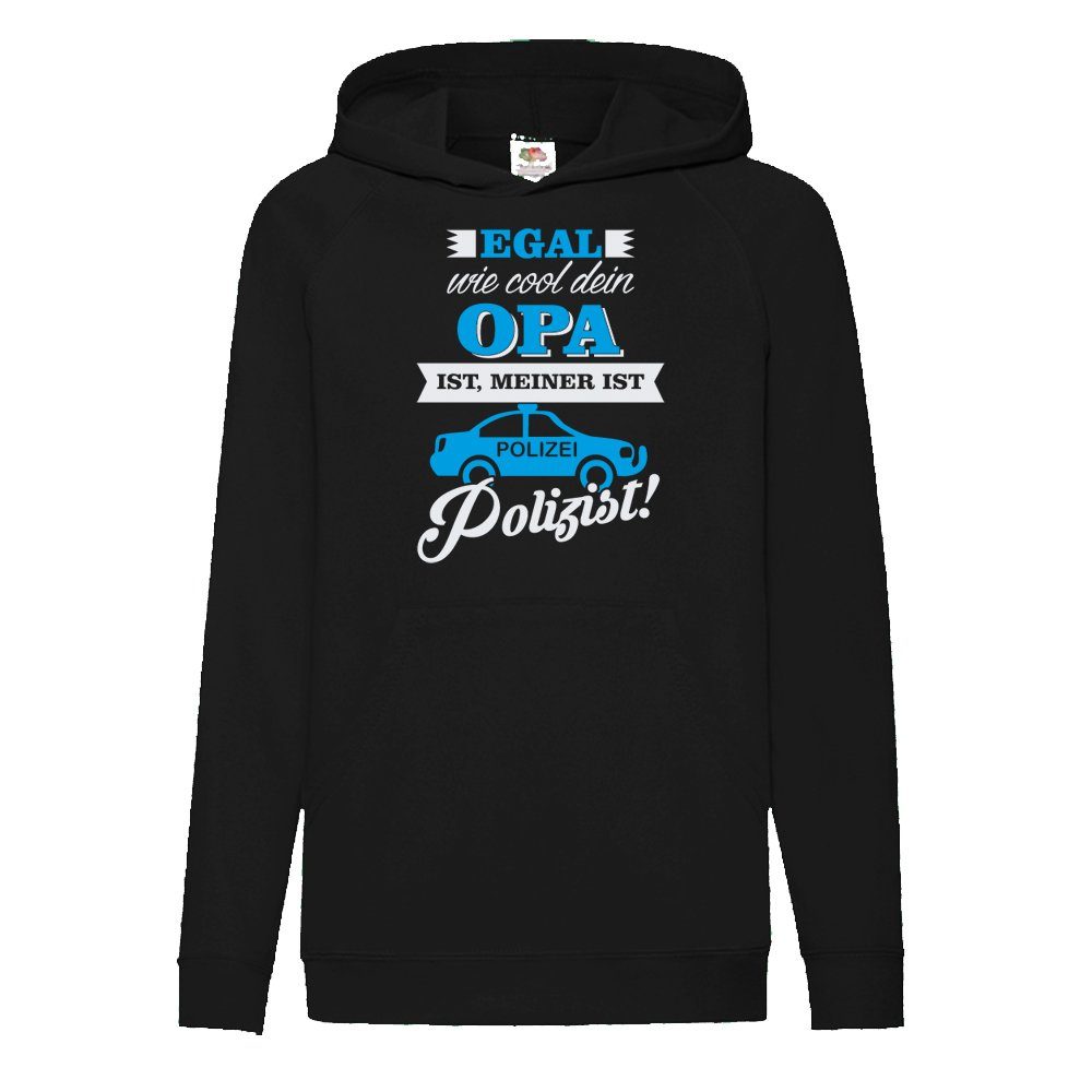 G-graphics Hoodie Egal, wie cool Dein Opa ist, meiner ist Polizist! Kinder Hoodie / Kapuzenpullover mit coolem Spruch als Frontprint