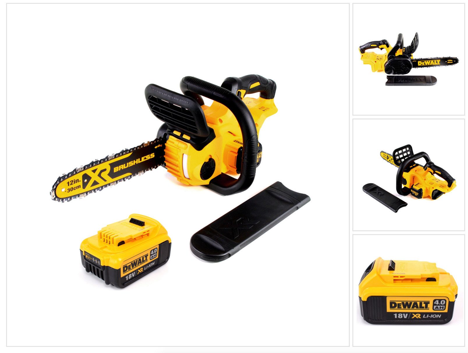 DeWalt Benzin-Kettensäge DCM 565 N Akku Kettensäge 18V + 1x Akku 4,0 Ah