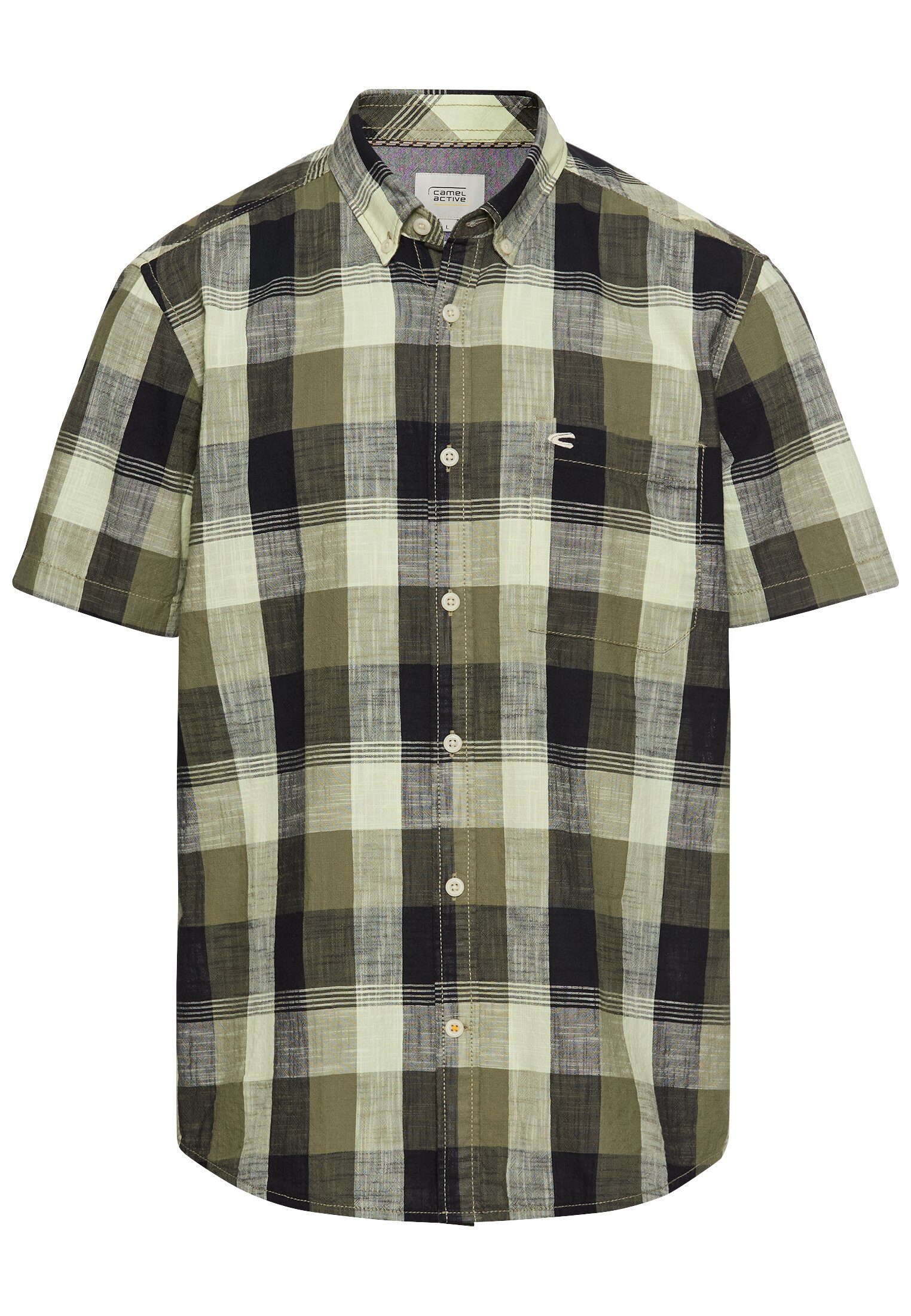 camel active Karohemd Kurzarm aus reiner Baumwolle günstig online kaufen