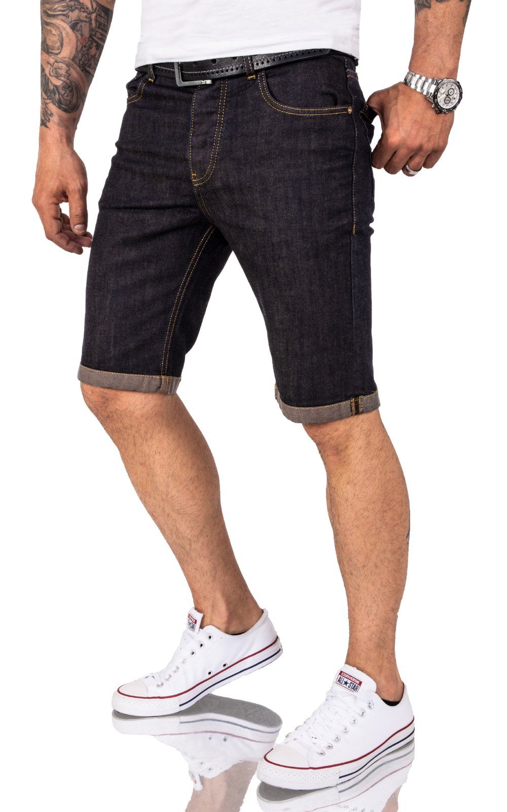 Rock Creek Jeansshorts Herren Jeansshorts Dunkelblau günstig online kaufen